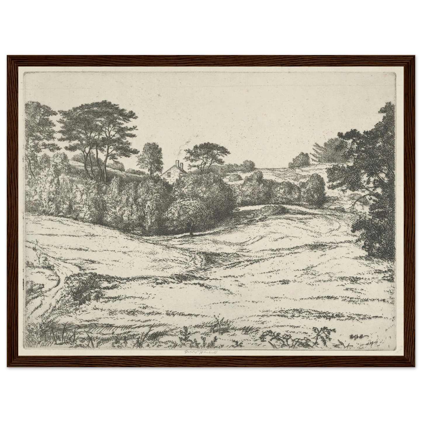 Dromore Vale (1900-1925) Art Print | Ernest Haskell - Framed Poster - 30x40 cm / 12x16″ - Black frame