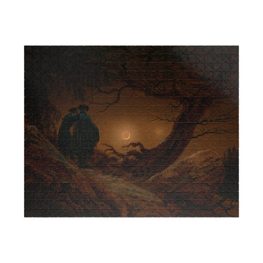 Du Homoj Kontemplante la Lunon Puzzle | Caspar David Friedrich - - 252 pcs (Horizontal) -