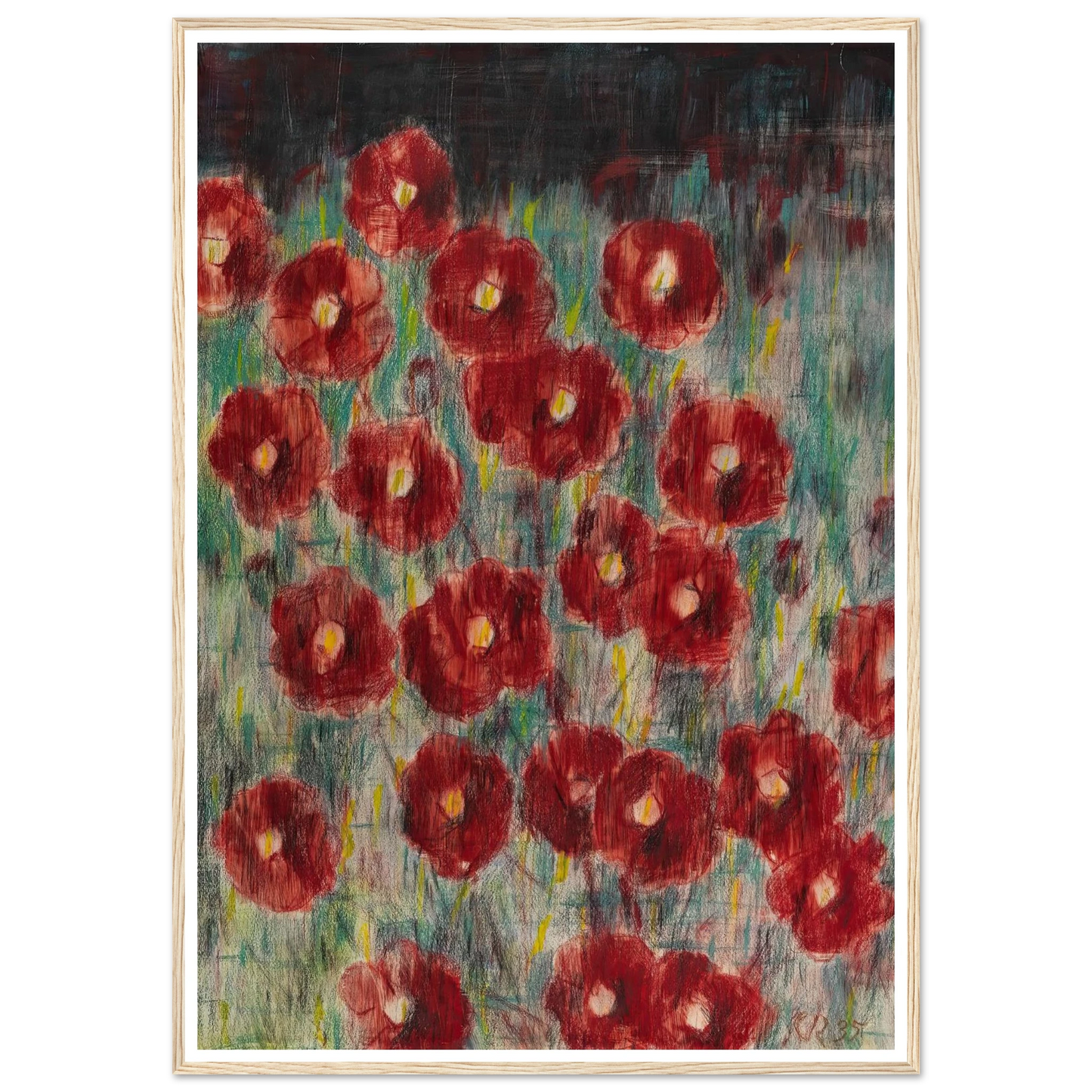 Dunkle Cosmeen (1935) Art Print | Christian Rohlfs - Framed Poster - 30x40 cm / 12x16″ - Black frame