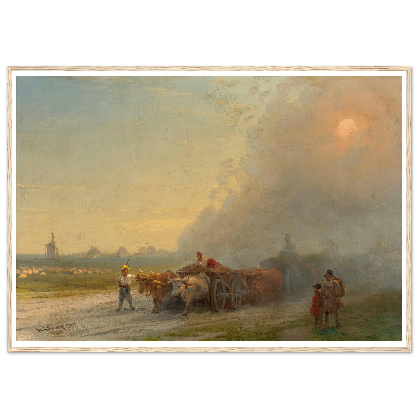 Ox-Carts In The Ukrainian Steppe (1888) Art Print | Ivan Konstantinovich Aivazovsky-Quipham Collections