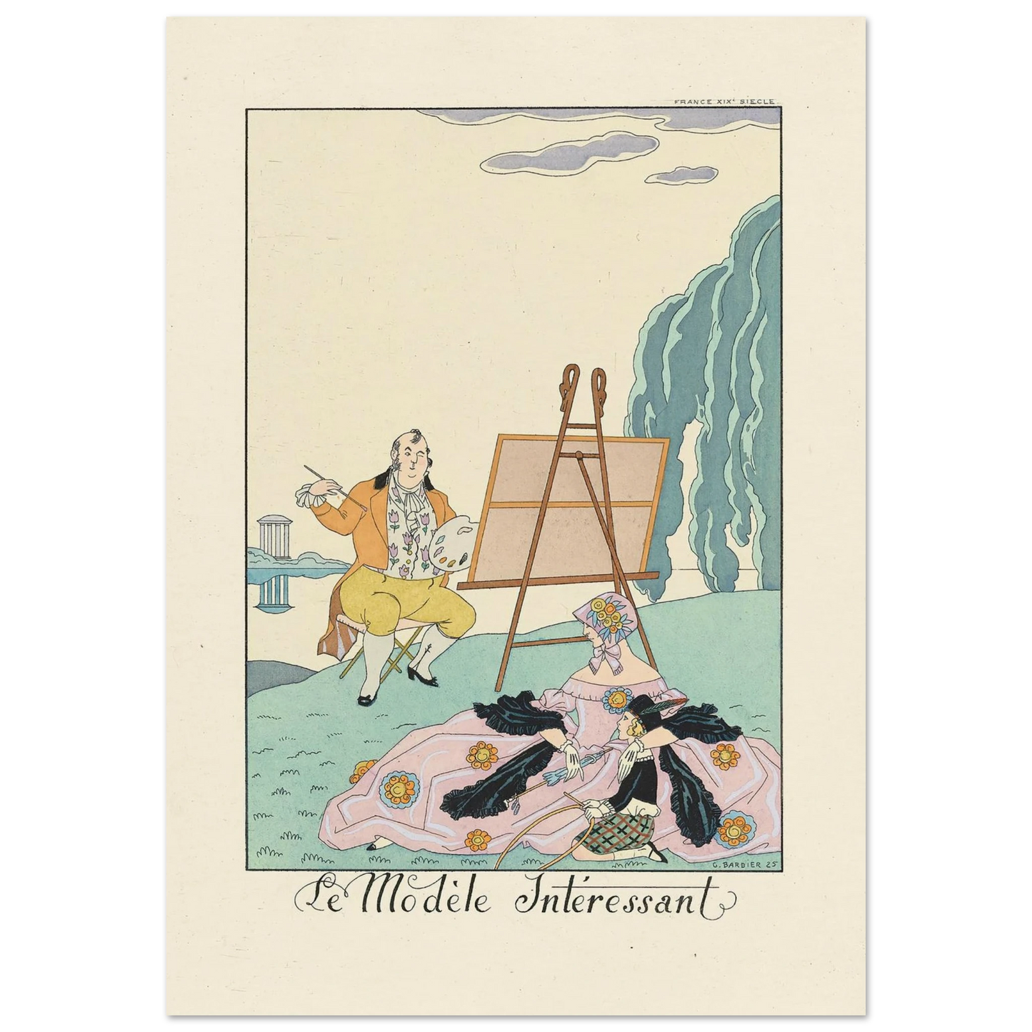 Le Modèle Intéressant(The Interesting Model) (1922–1926) Art Print | George Barbier-Quipham Collections