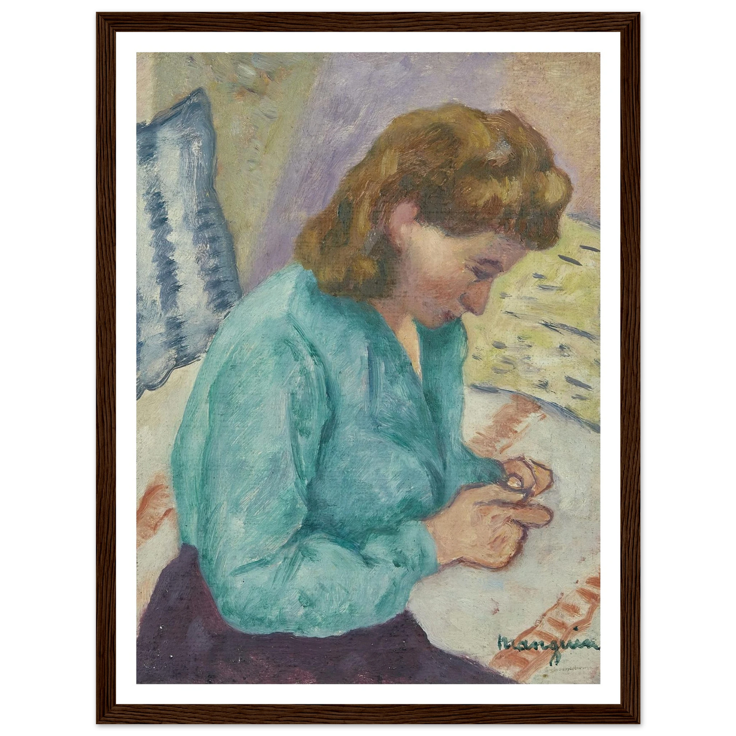 Geneviève Sauty de profil (1946) Art Print | Henri Manguin-Quipham Collections