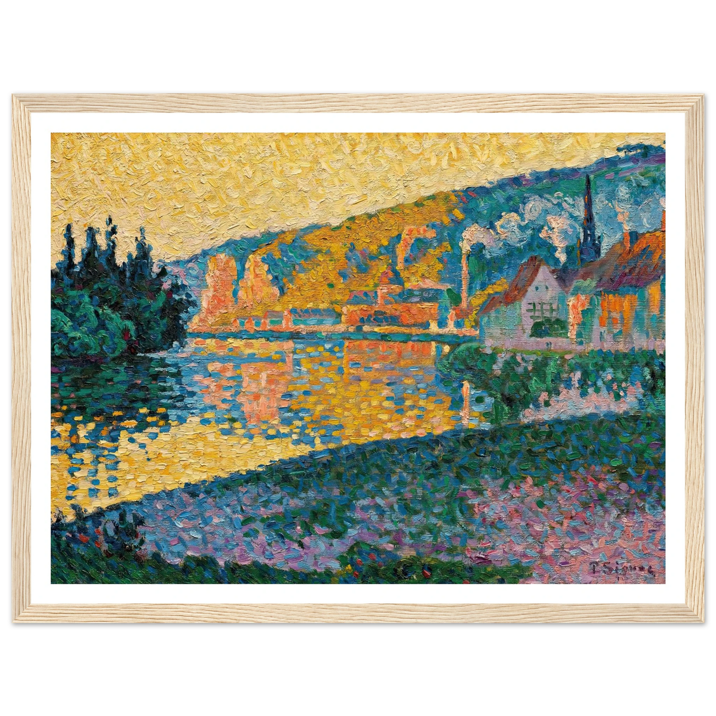Les Andelys. Soleil couchant (1898) Art Print | Paul Signac-Quipham Collections