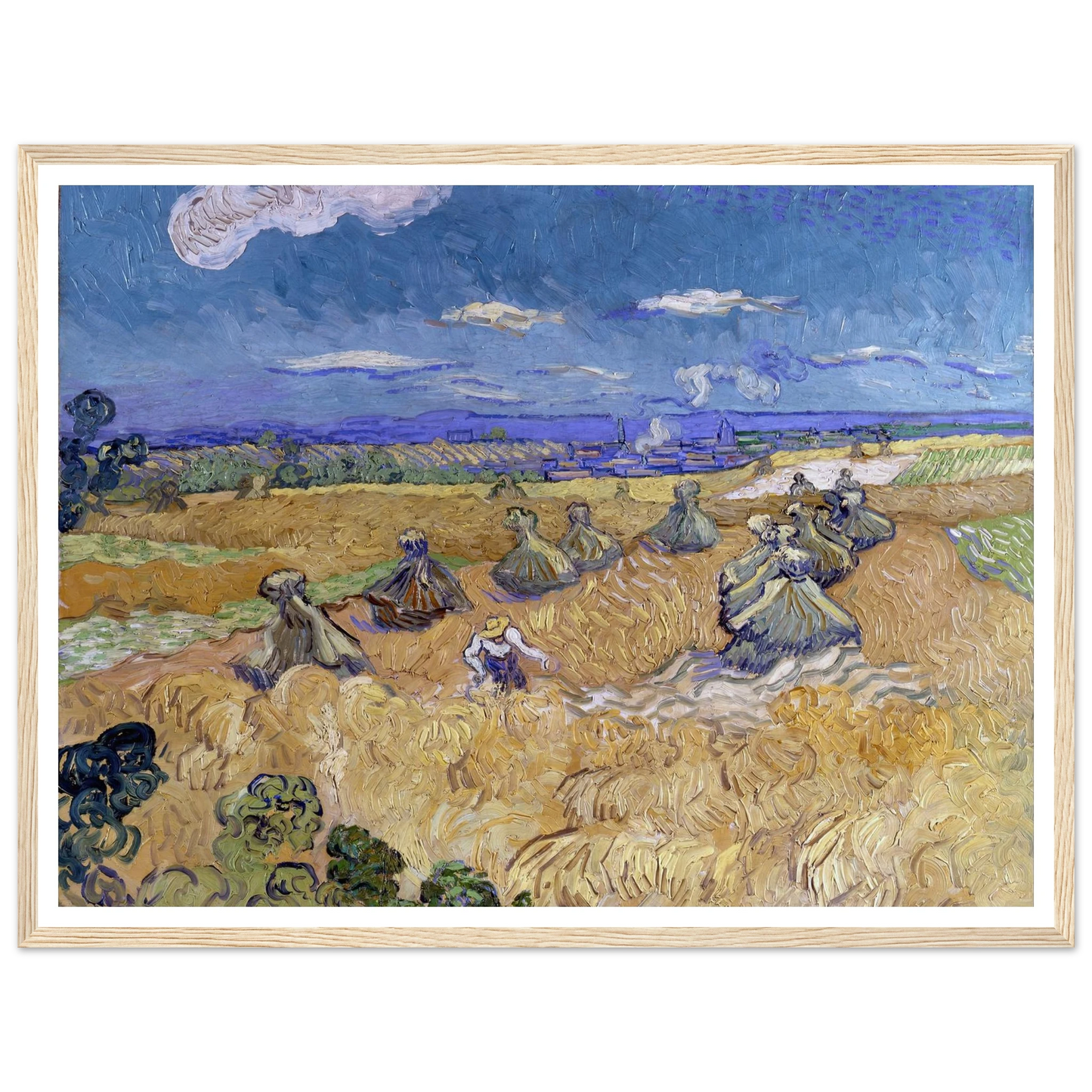 Wheat Fields with Reaper, Auvers Art Print | Vincent van Gogh-Quipham Collections