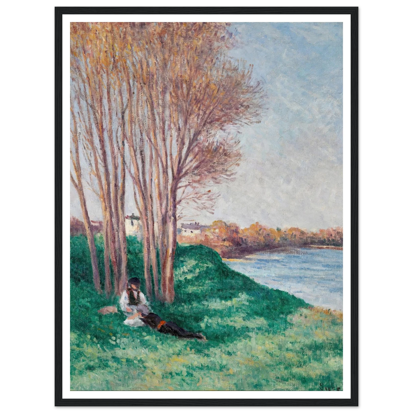 Le Repos sur les Bords de la Loire à Saint-Ay (circa 1910-12) Art Print | Maximilien Luce-Quipham Collections