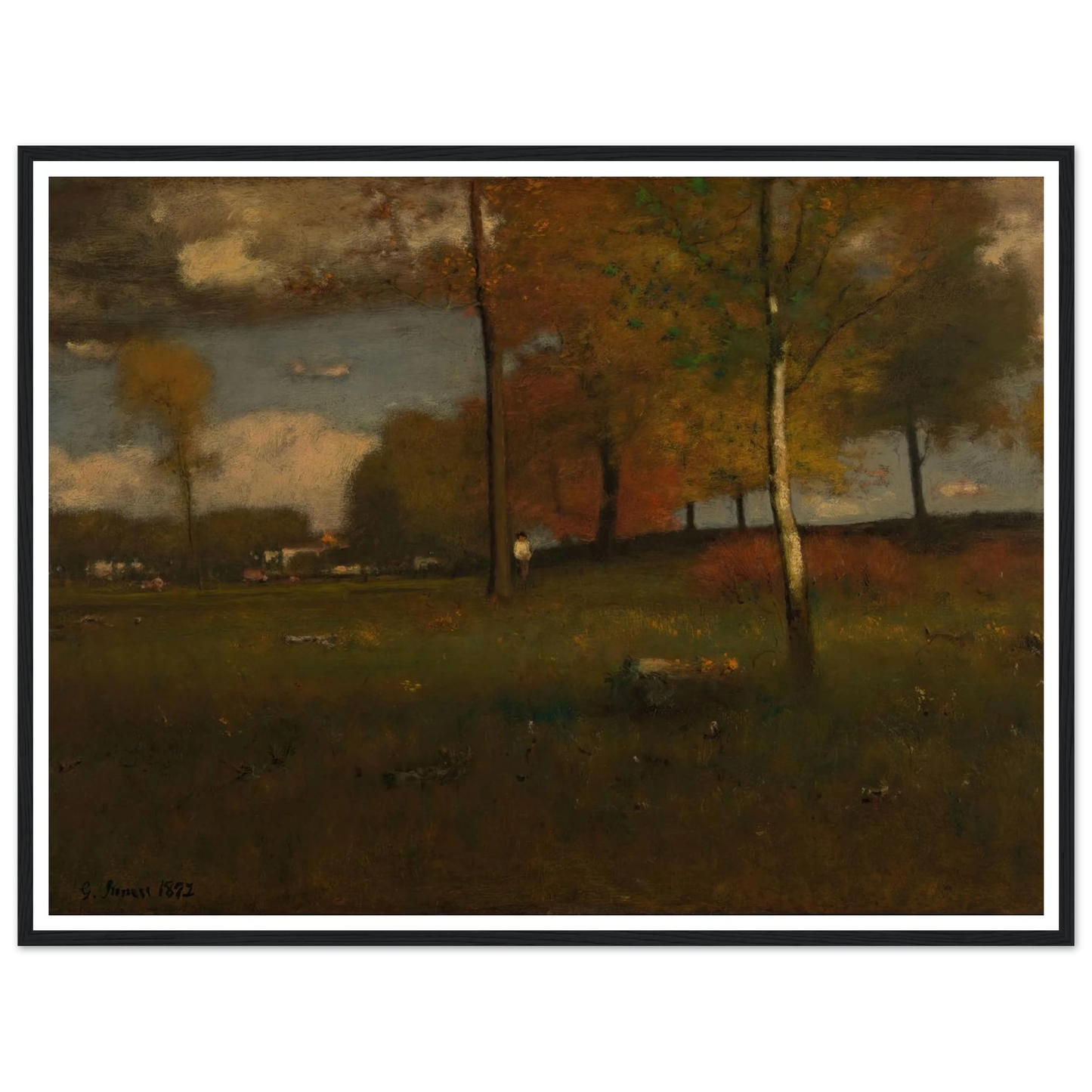 Near the Village, October (1892) Art Print | George Inness-Quipham Collections