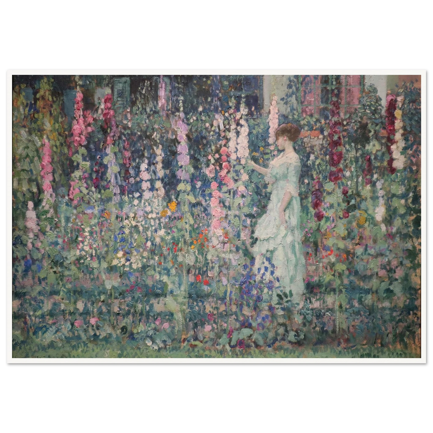 Hollyhocks (by 1911) Art Print | Frederick Carl Frieseke-Quipham Collections