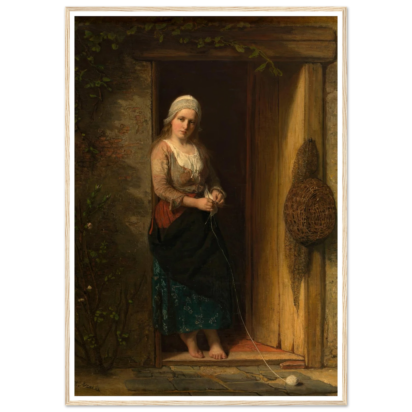 Ida, the Fisherman’s Daughter at the Doorway (1851) Art Print | Jozef Israels-Quipham Collections
