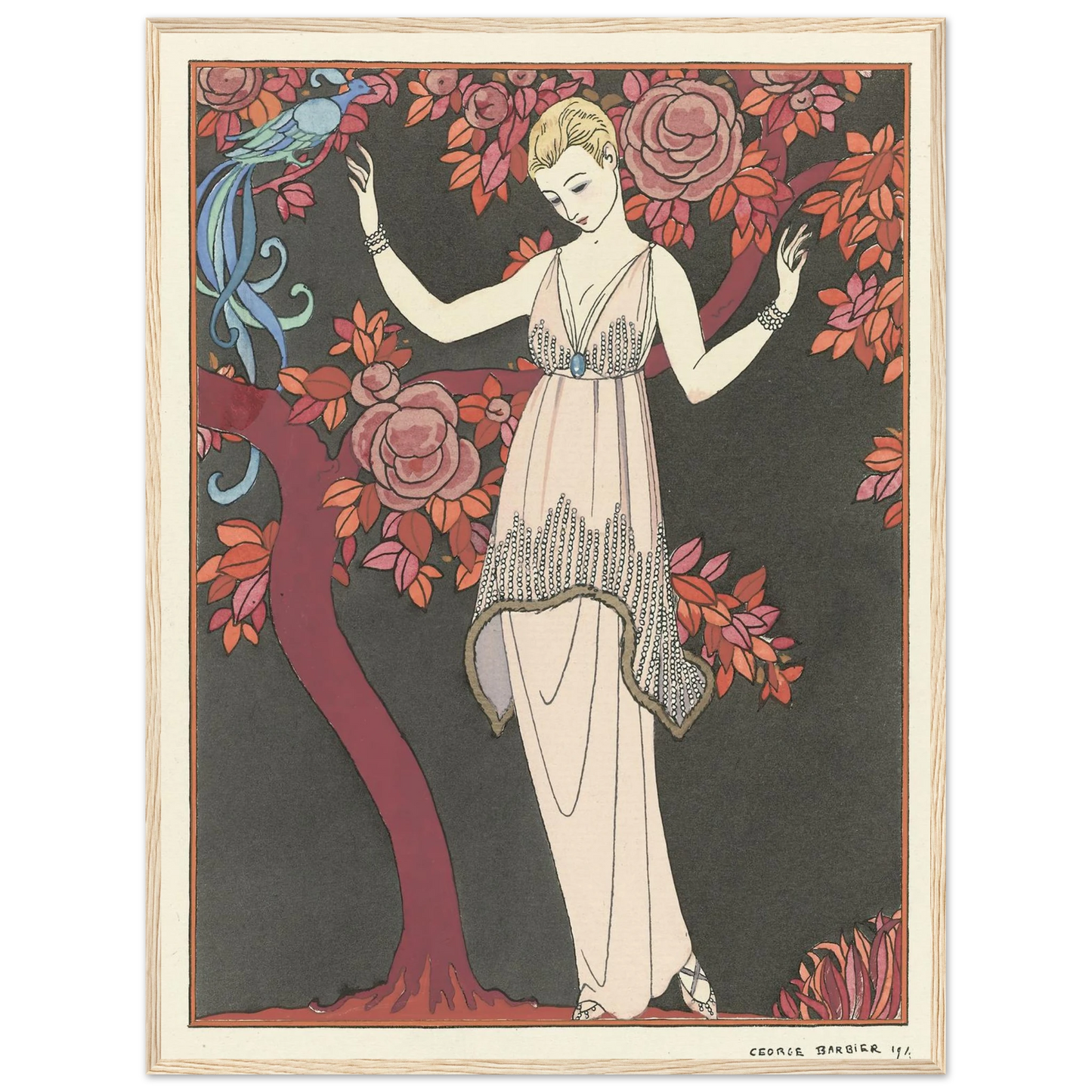 L’Arbre de science _Robe du soir de Doeuillet (1914) Art Print | George Barbier-Quipham Collections