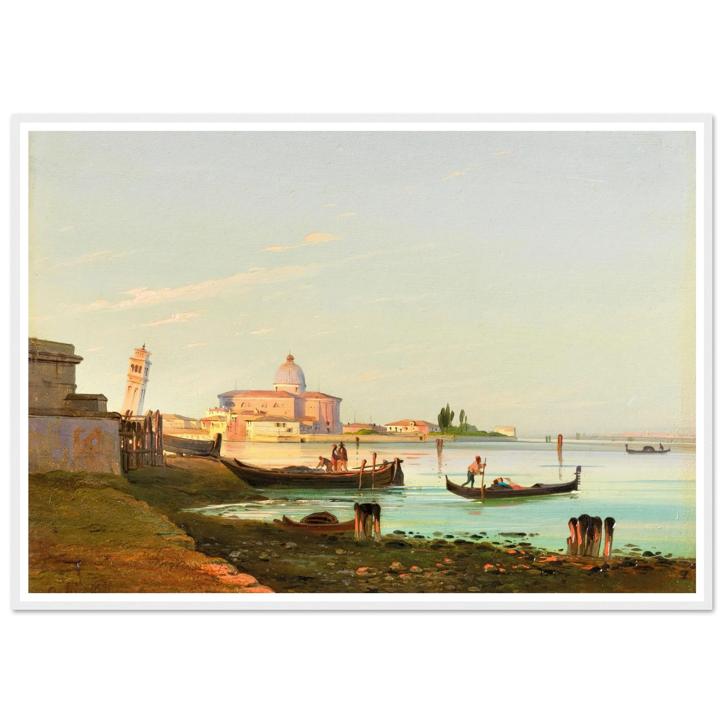 Venice, a View of San Pietro di Castello (1851) Art Print | Ippolito Caffi-Quipham Collections