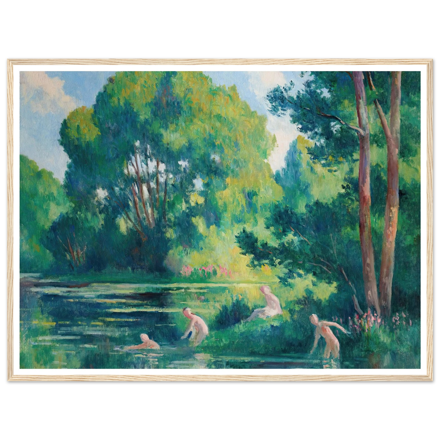 Rolleboise, baignade dans le petit bras de la Seine (1920) Art Print | Maximilien Luce-Quipham Collections