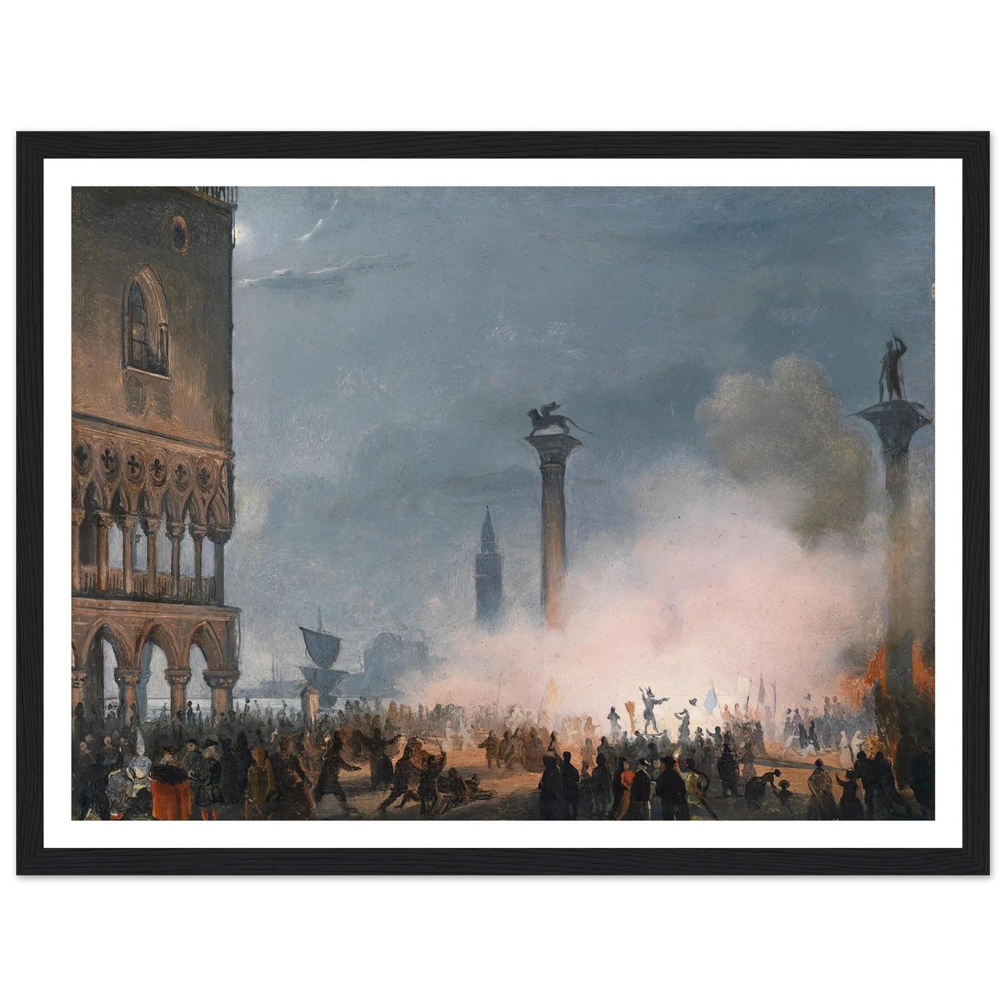 Venedi Piazzetta bei Nacht Art Print | Ippolito Caffi-Quipham Collections