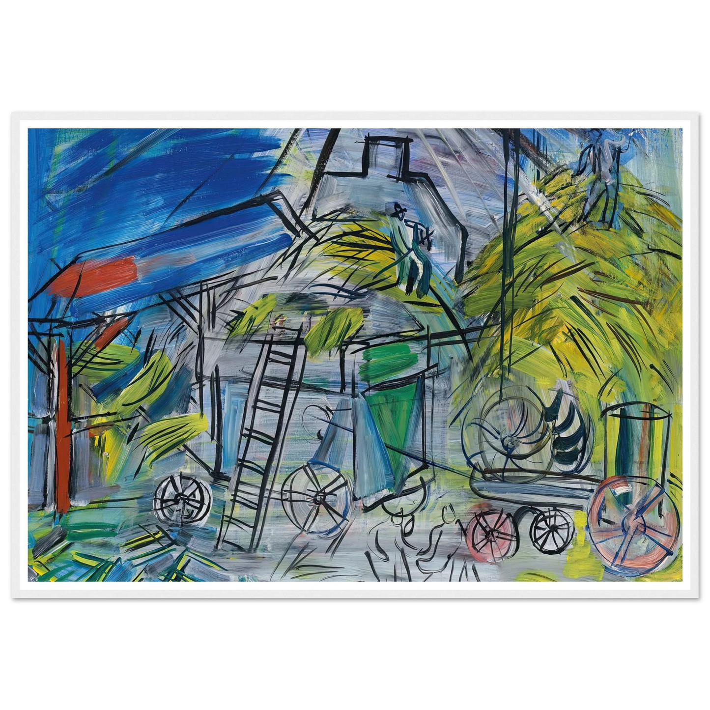 Dépiquage au ciel orageux (1946) Art Print | Raoul Dufy-Quipham Collections