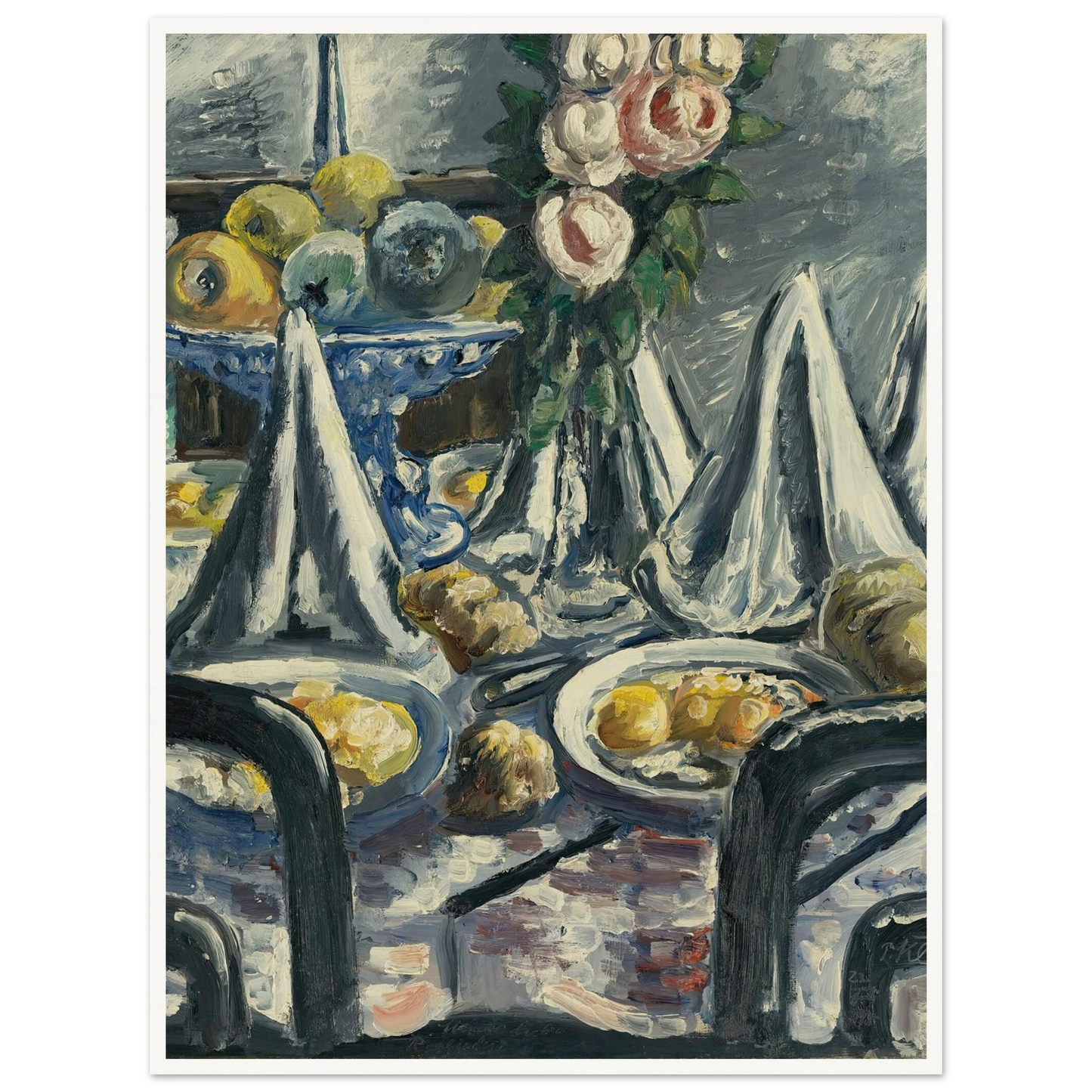Gedeckter Tisch Mit Servietten Und Rosen (Table Set With Napkins And Roses) (1948) Art Print | Paul Kleinschmidt-Quipham Collections