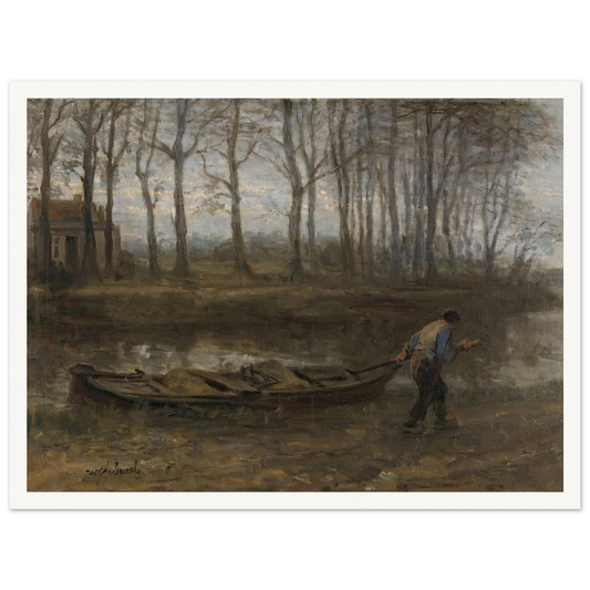 The Sand Bargeman (1887) Art Print | Jozef Israels - Framed Poster - 30x40 cm / 12x16″ - Black frame