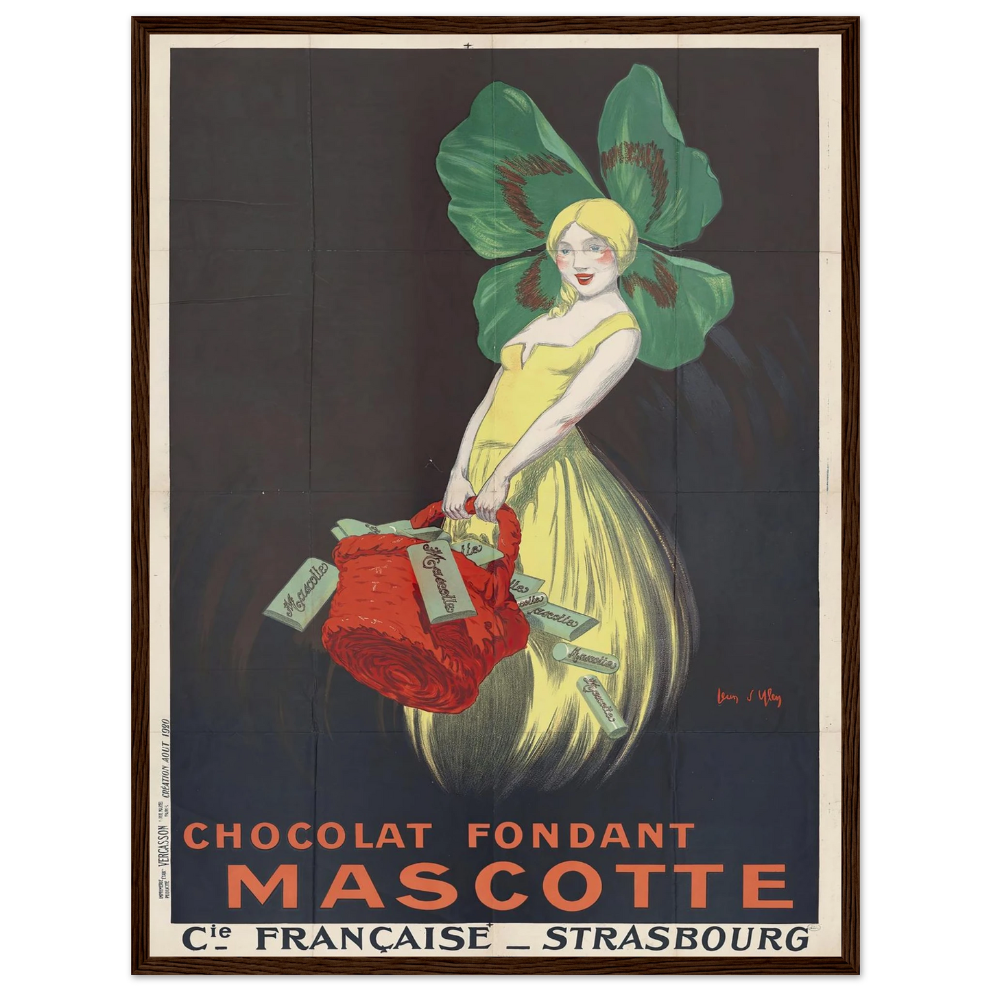 Chocolat fondant Mascotte. Compagnie française, Strasbourg (1920) Art Print | Jean Dylen-Quipham Collections
