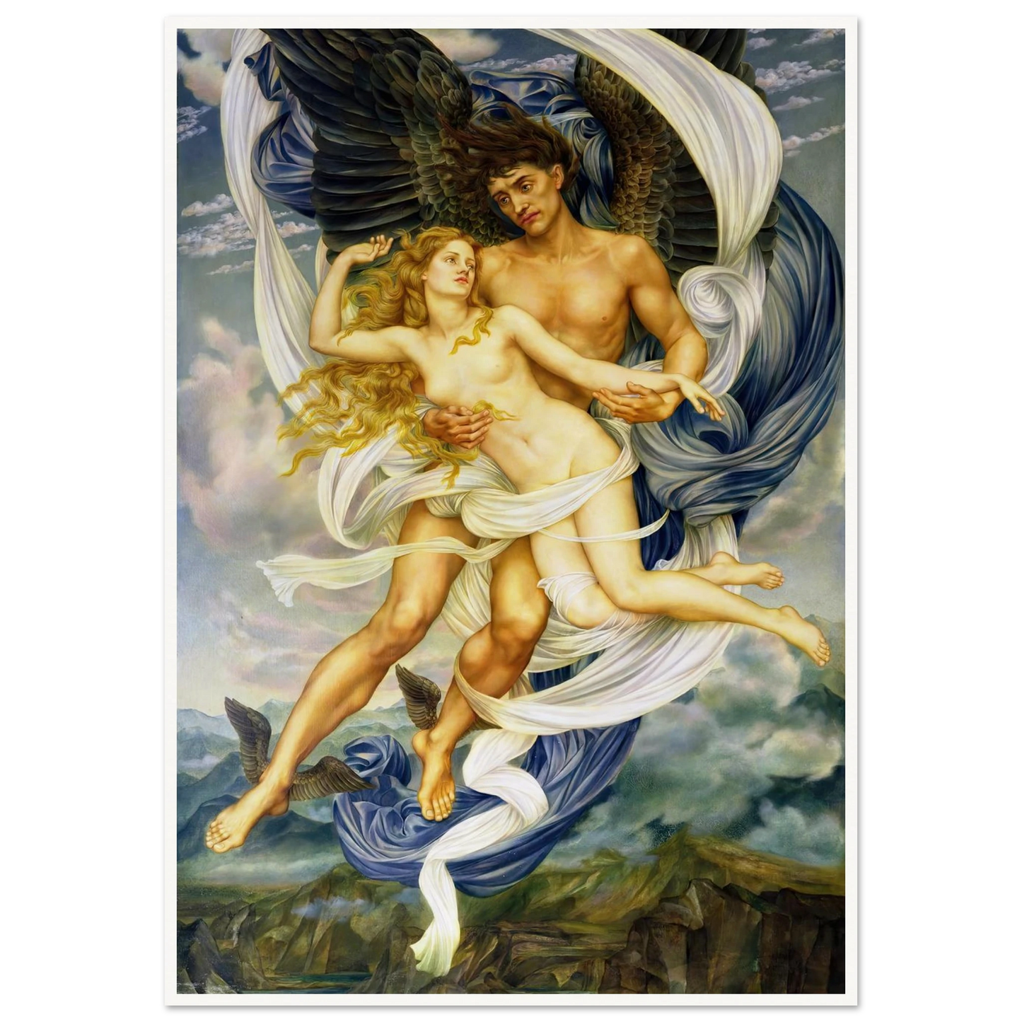 Boreas and Oreithyia (circa 1896) Art Print | Evelyn de Morgan-Quipham Collections