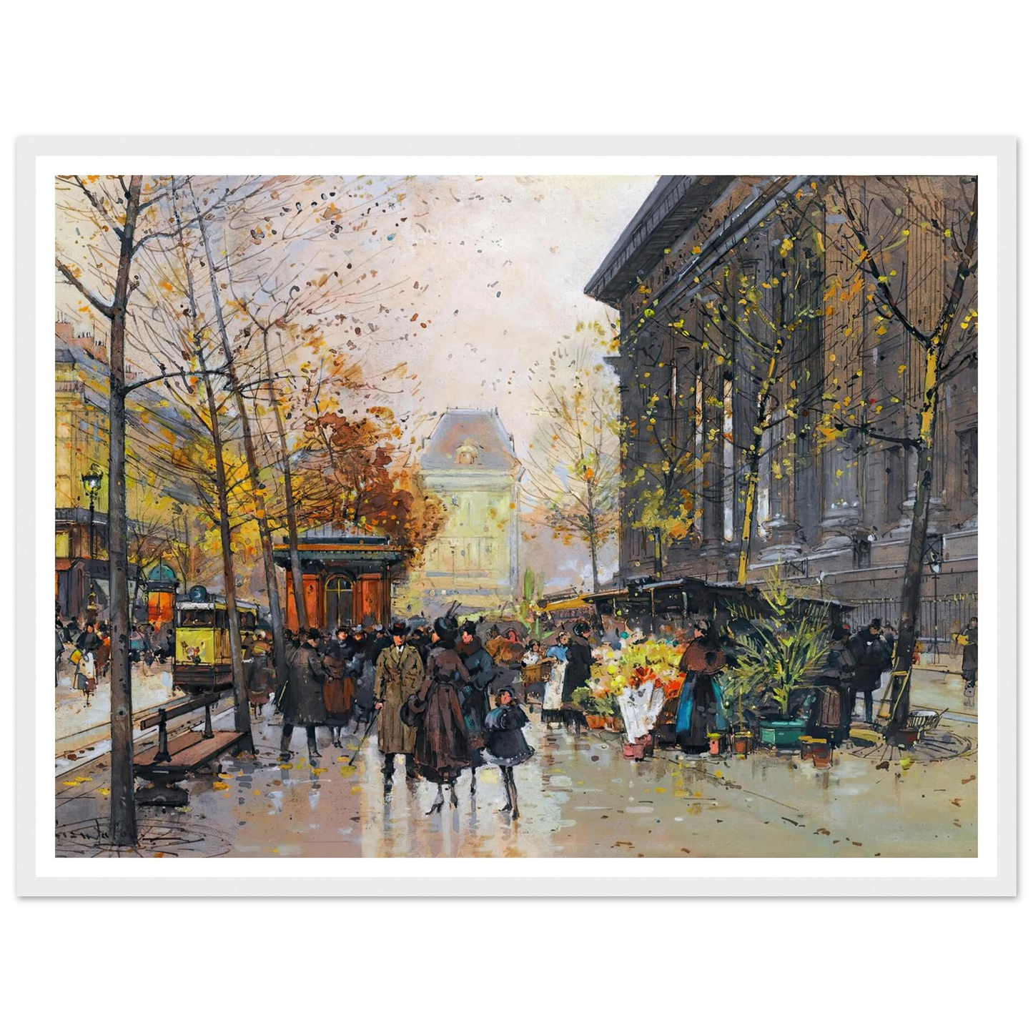 Le Marché Aux Fleurs, La Madeleine Art Print | Eugene Galien Laloue-Quipham Collections