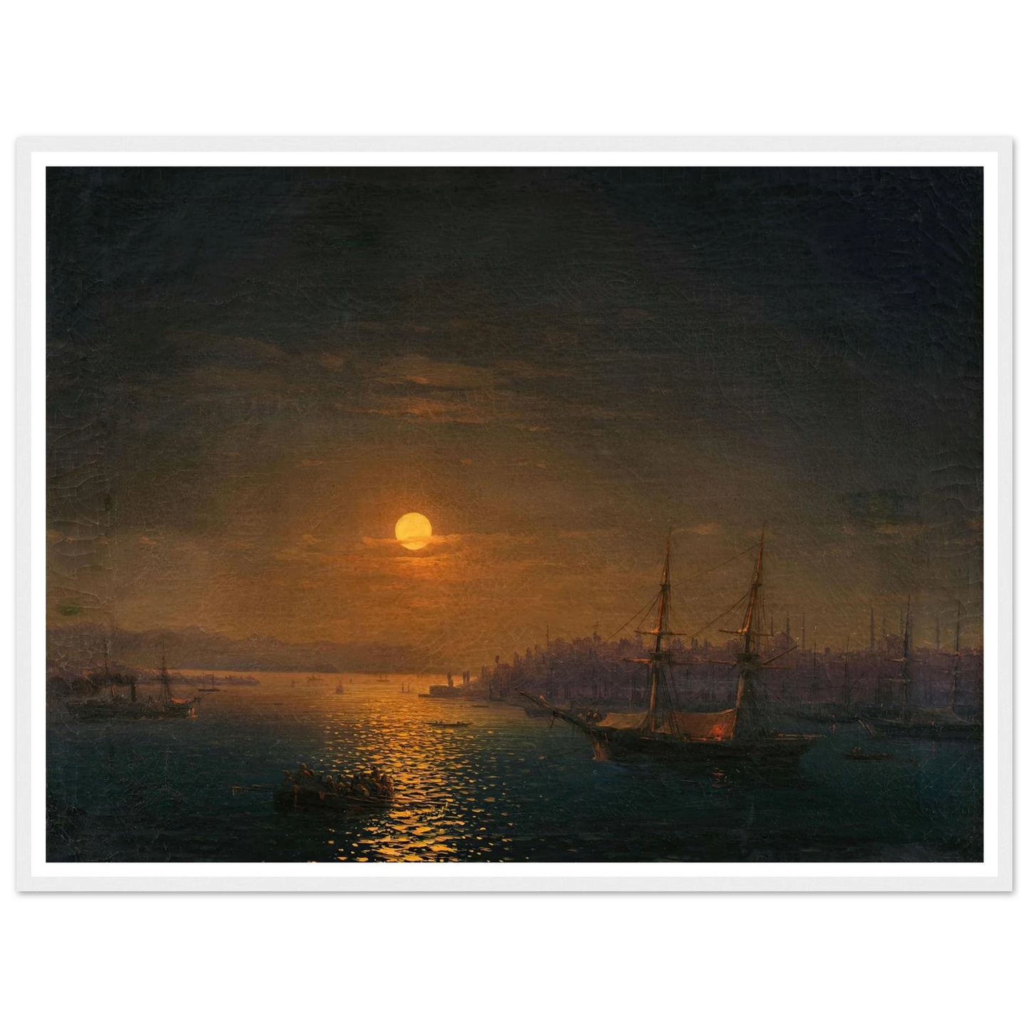 Istanbul; The Golden Horn in the moonlight (1868) Art Print | Ivan Konstantinovich Aivazovsky-Quipham Collections