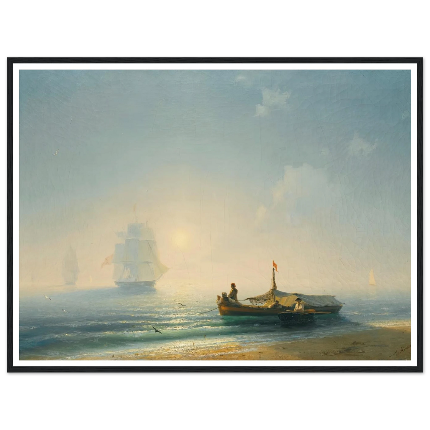 Fishermen At Dawn, Naples (1843) Art Print | Ivan Konstantinovich Aivazovsky-Quipham Collections