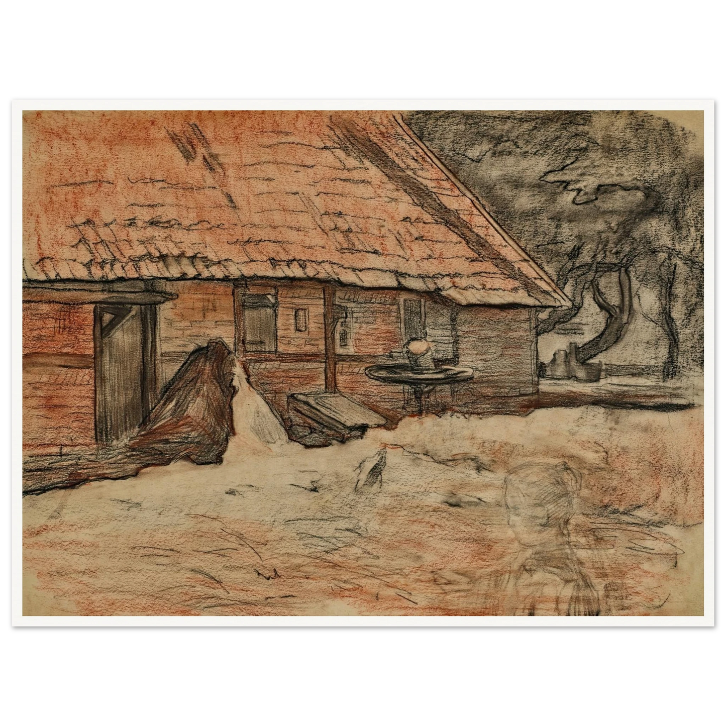 Zijaanzicht van een boerderij bij Winterswijk (circa 1898-1899) Art Print | Piet Mondrian-Quipham Collections