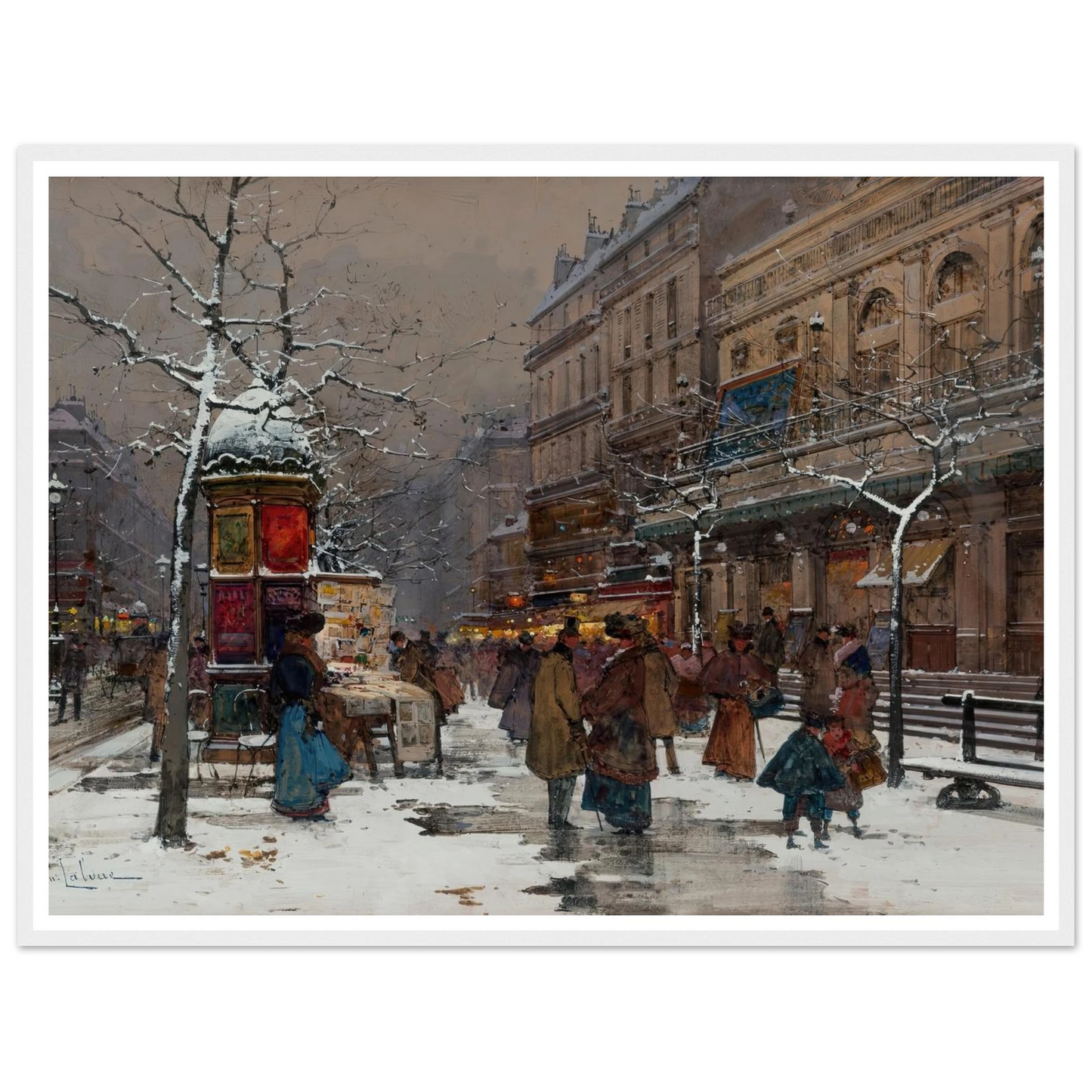 Paris, boulevard en hiver Art Print | Eugene Galien Laloue-Quipham Collections
