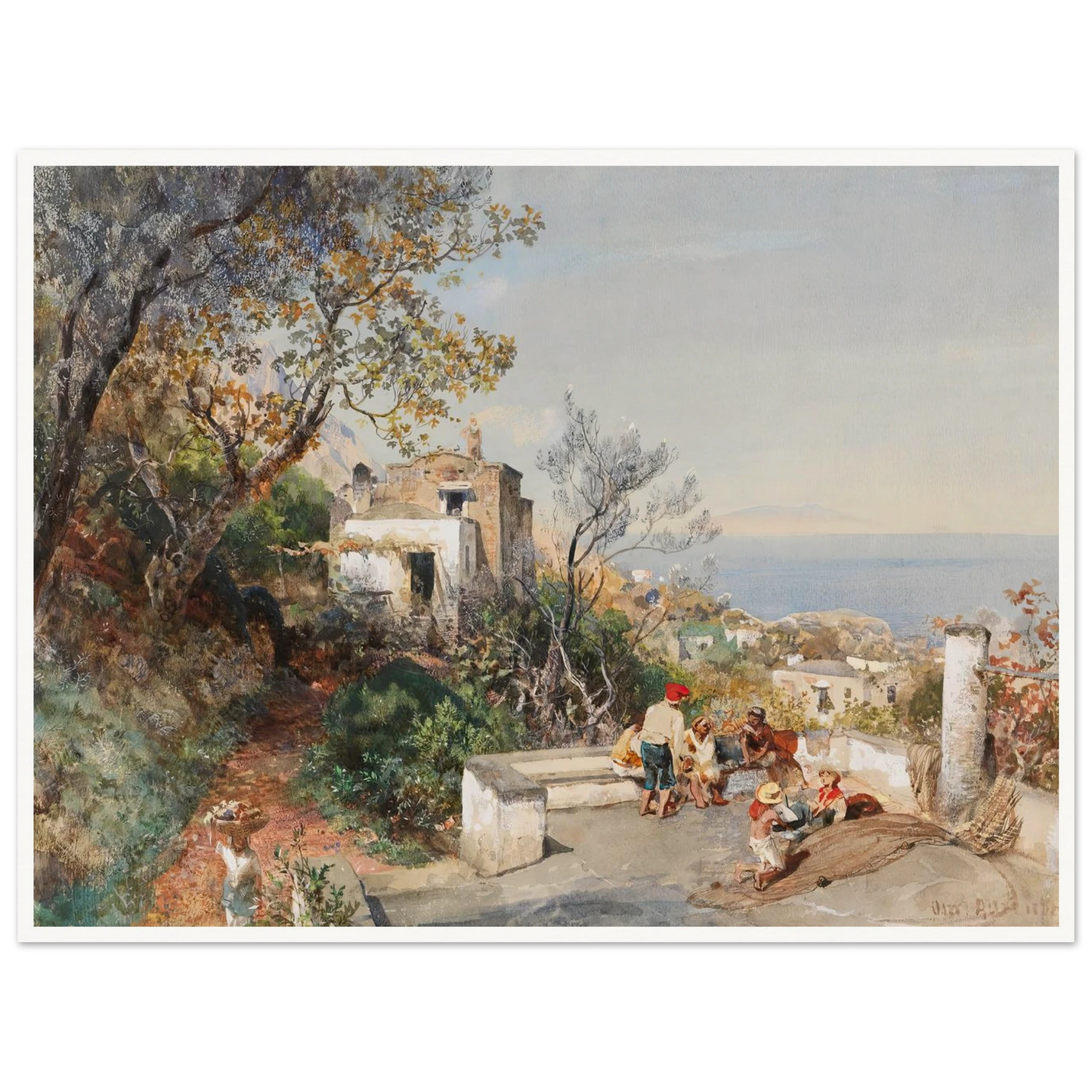 Blick über die Bucht von Neapel (1880) Art Print | Oswald Achenbach-Quipham Collections