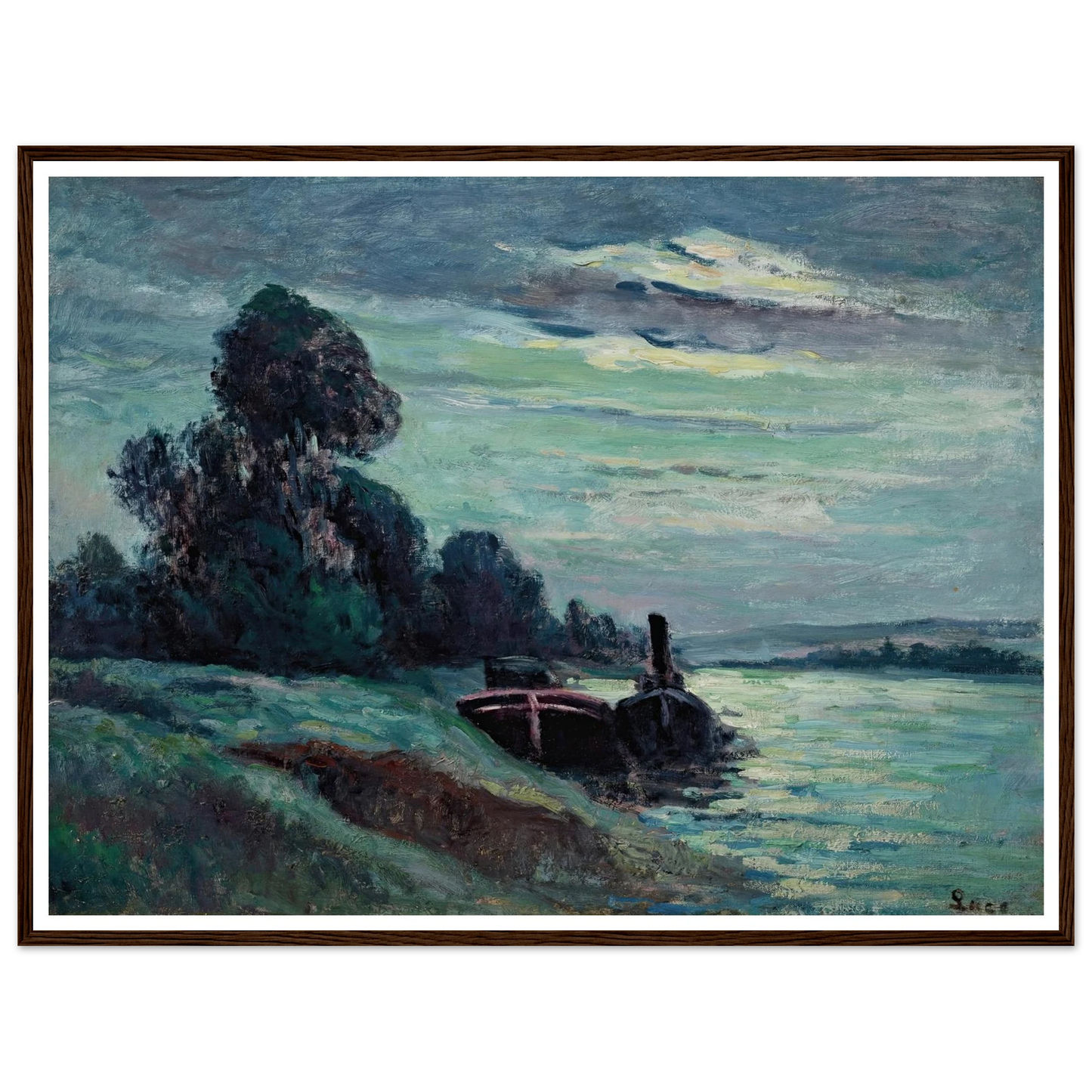 Péniches sur la Seine Art Print | Maximilien Luce-Quipham Collections