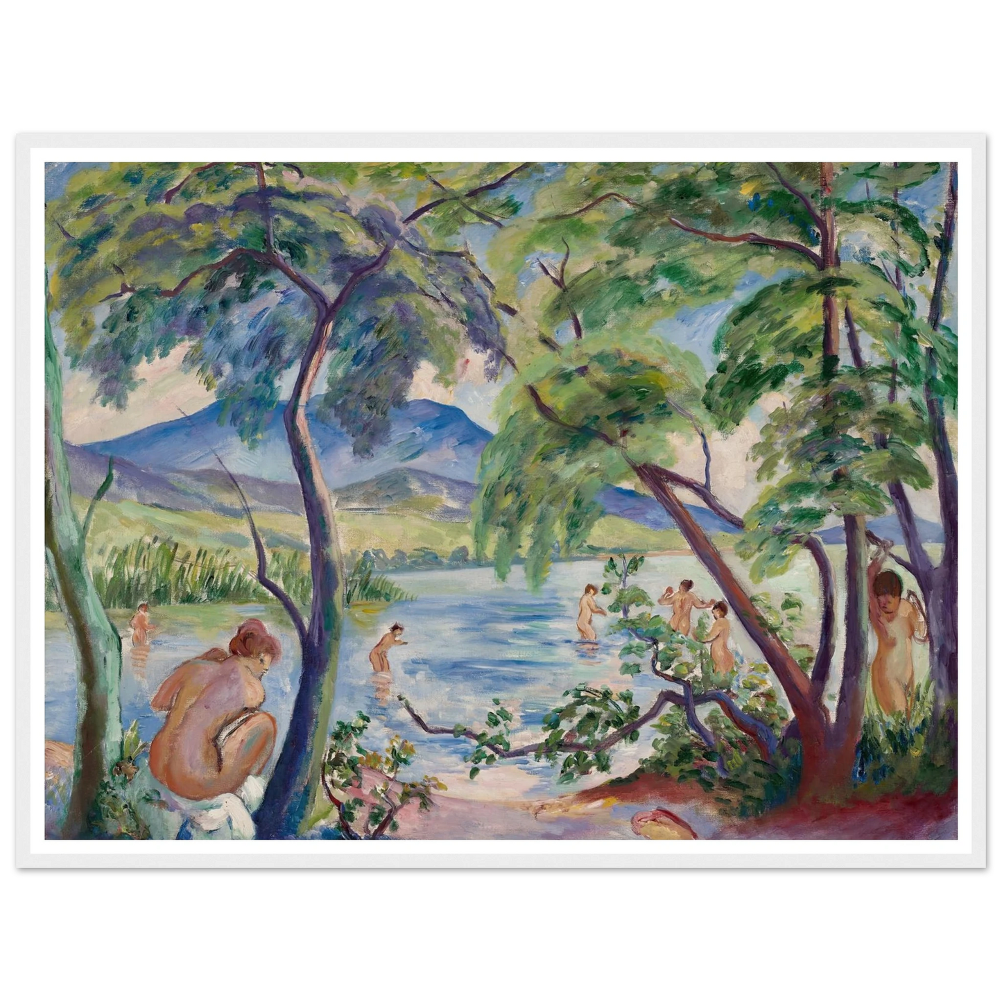 Paysage aux baigneuses, Colombier (1917) Art Print | Henri Manguin-Quipham Collections