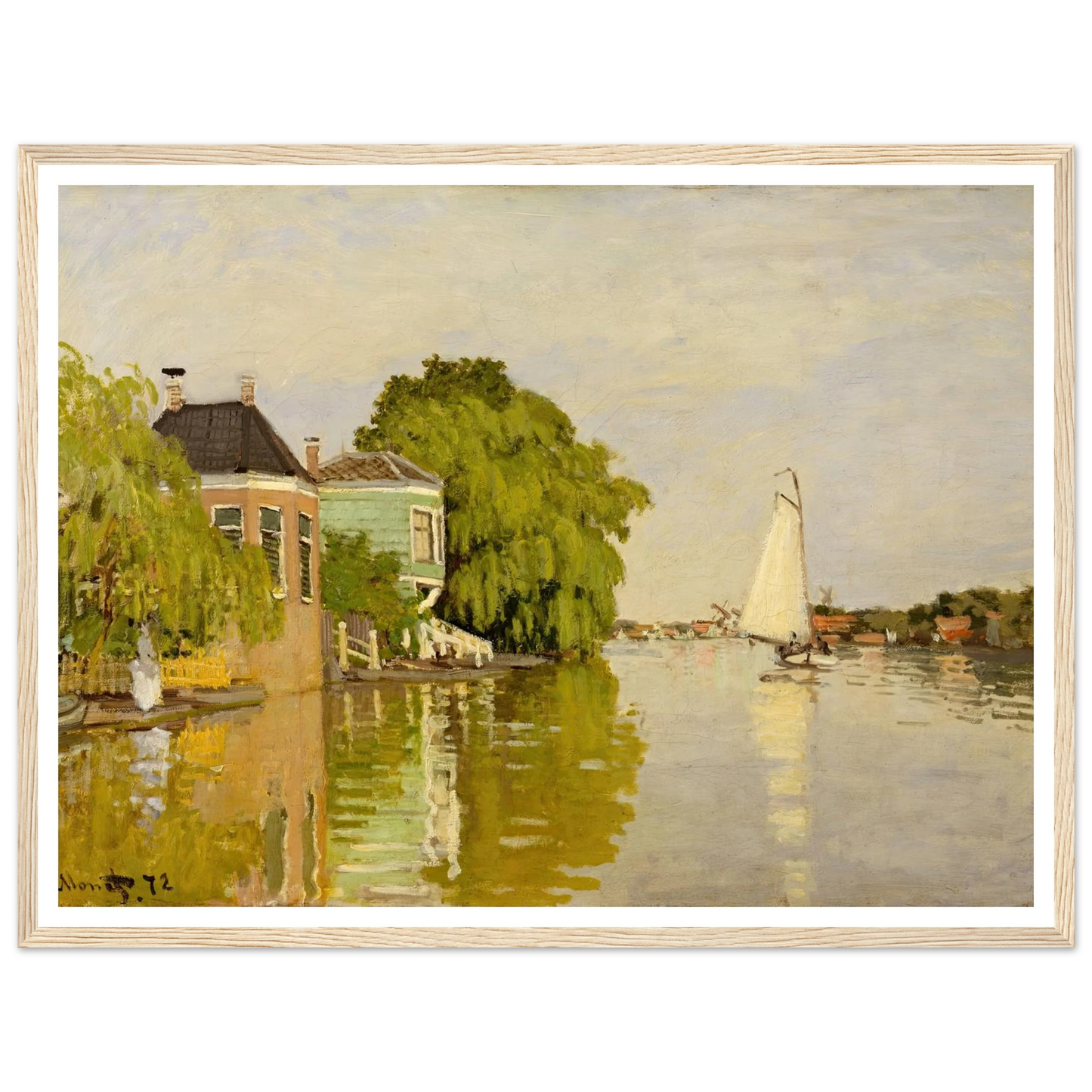 Houses on the Achterzaan (1871) Art Print | Claude Monet-Quipham Collections