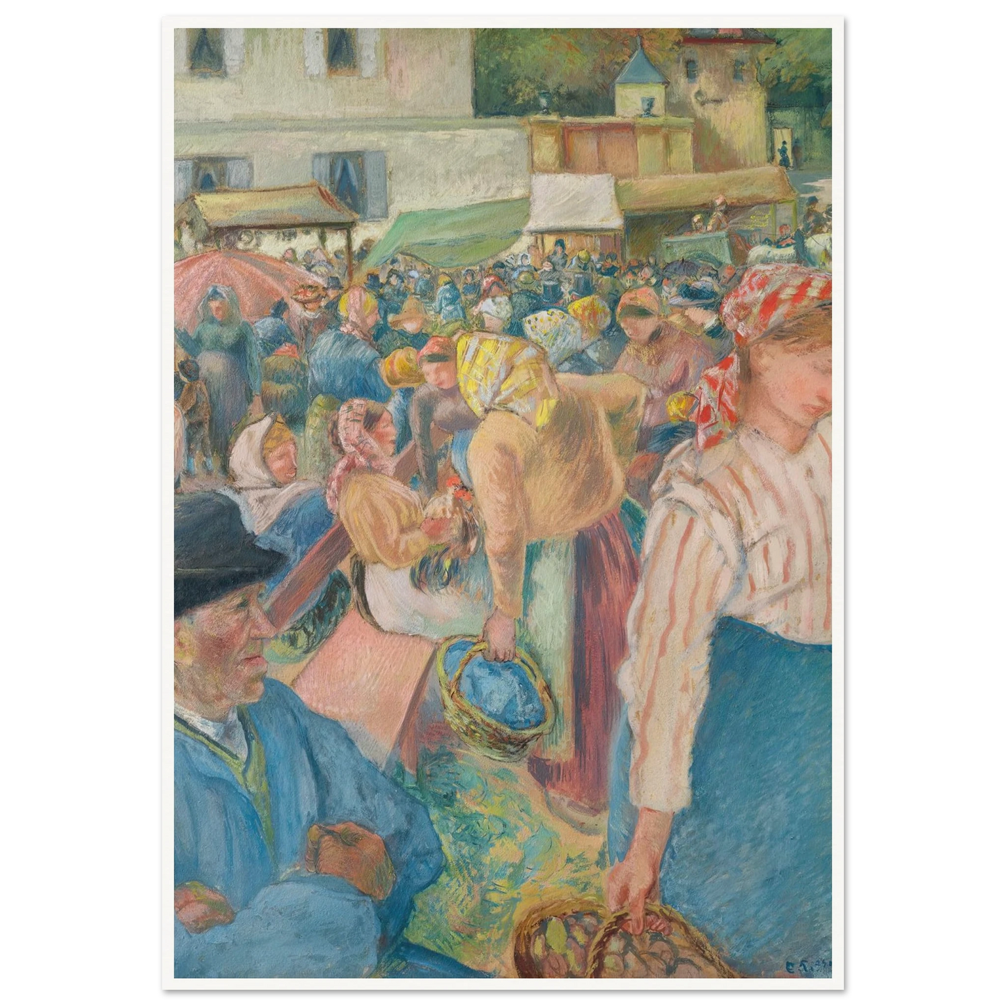 Marché à la volaille, Pontoise (1882) Art Print | Camille Pissarro-Quipham Collections