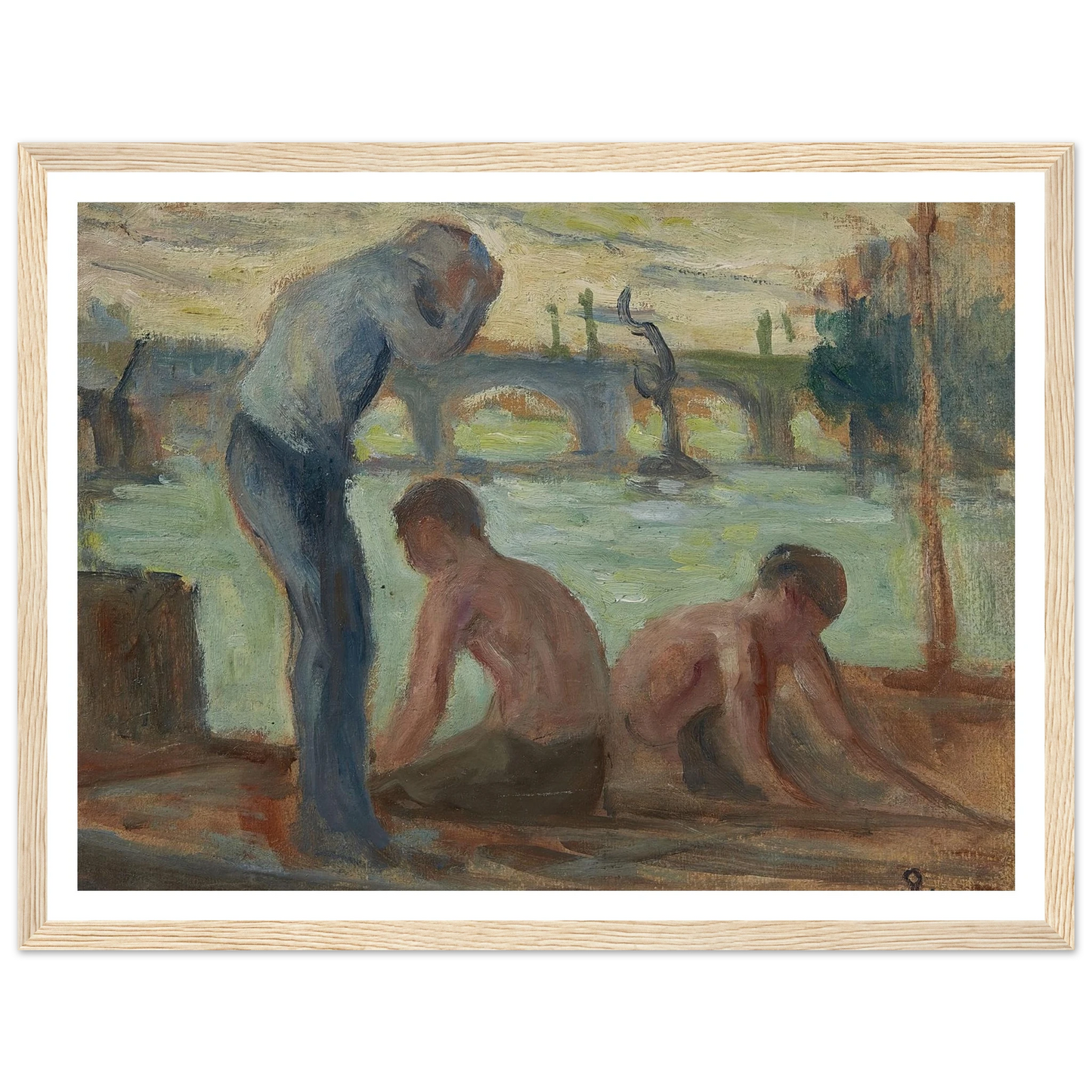 Personnages en bord de Seine Art Print | Maximilien Luce-Quipham Collections