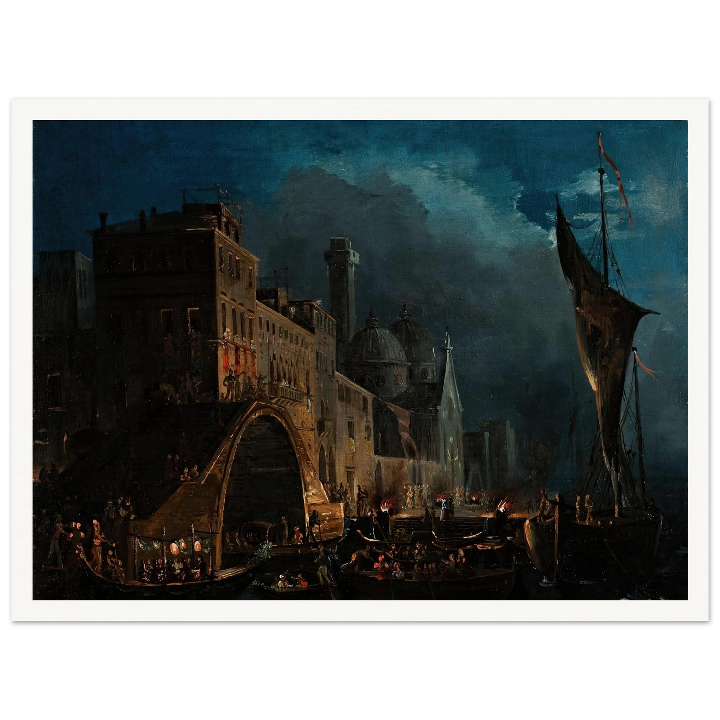 A Venetian Gala Night (1824-1838) Art Print | Ippolito Caffi-Quipham Collections