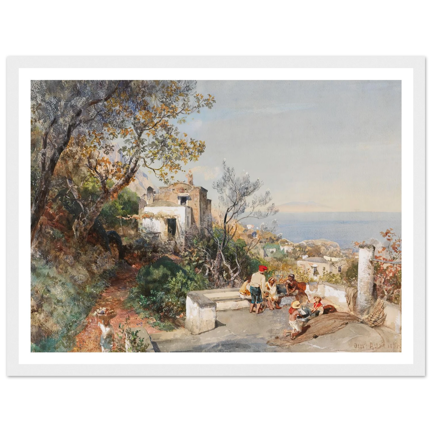 Blick über die Bucht von Neapel (1880) Art Print | Oswald Achenbach-Quipham Collections