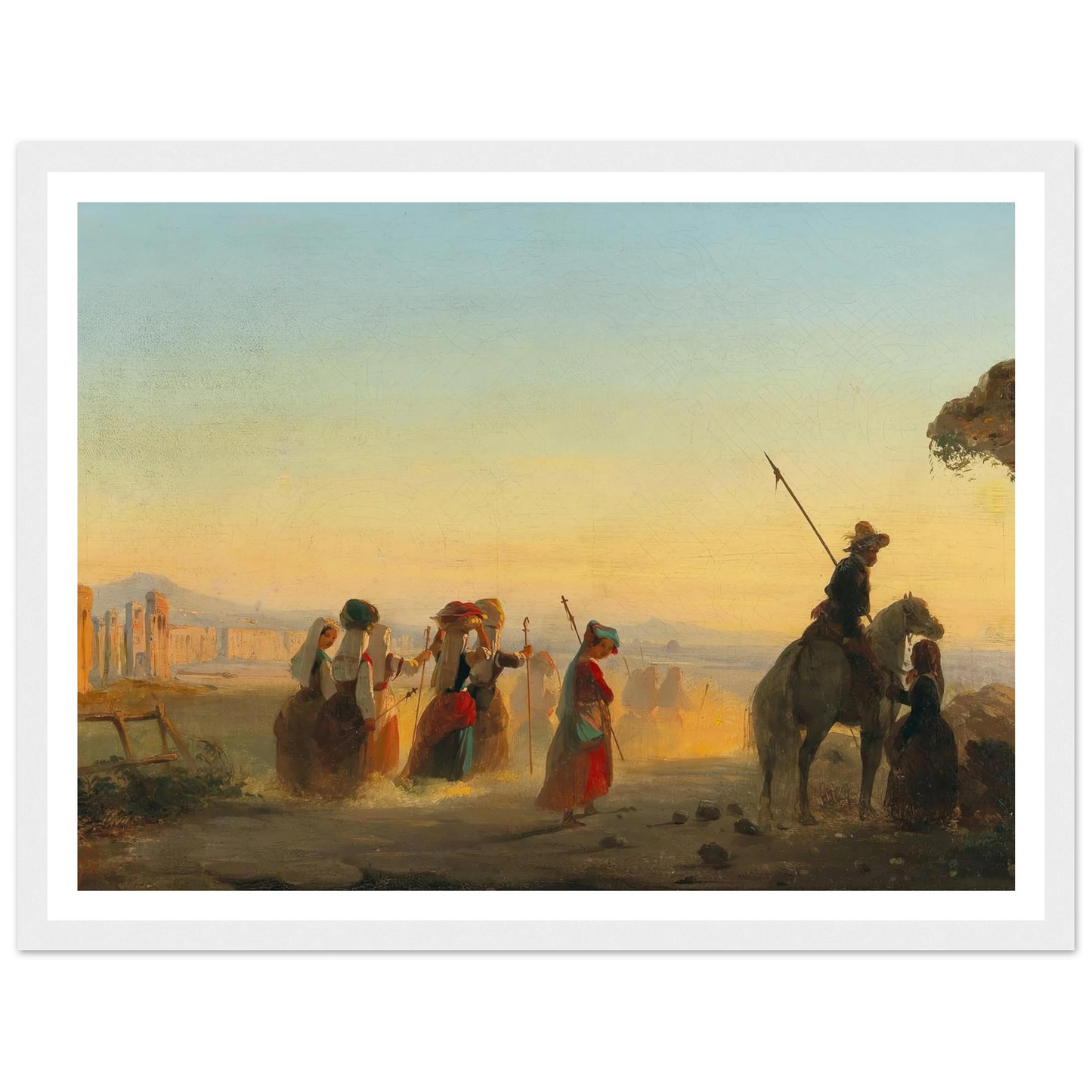 Rome, the Via Appia at Dawn Art Print | Ippolito Caffi-Quipham Collections