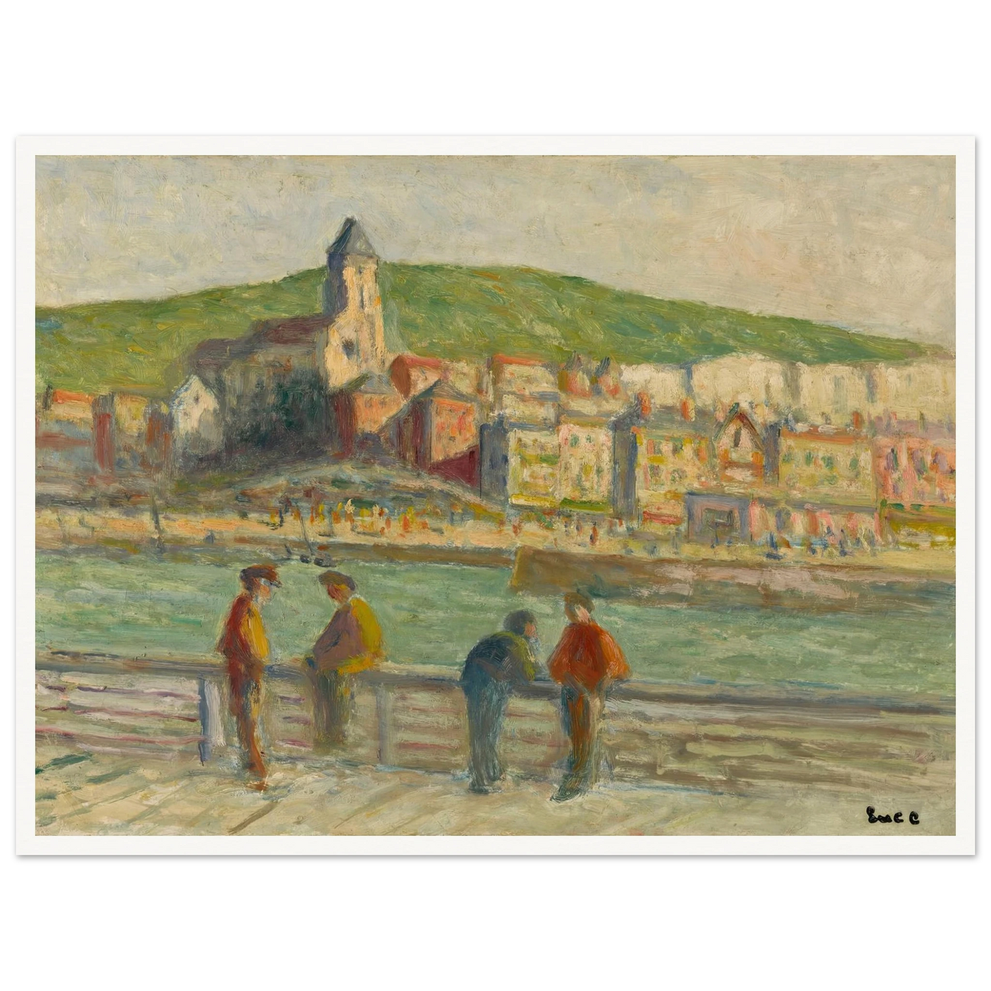 Le treport, sur le quai (circa 1934) Art Print | Maximilien Luce-Quipham Collections