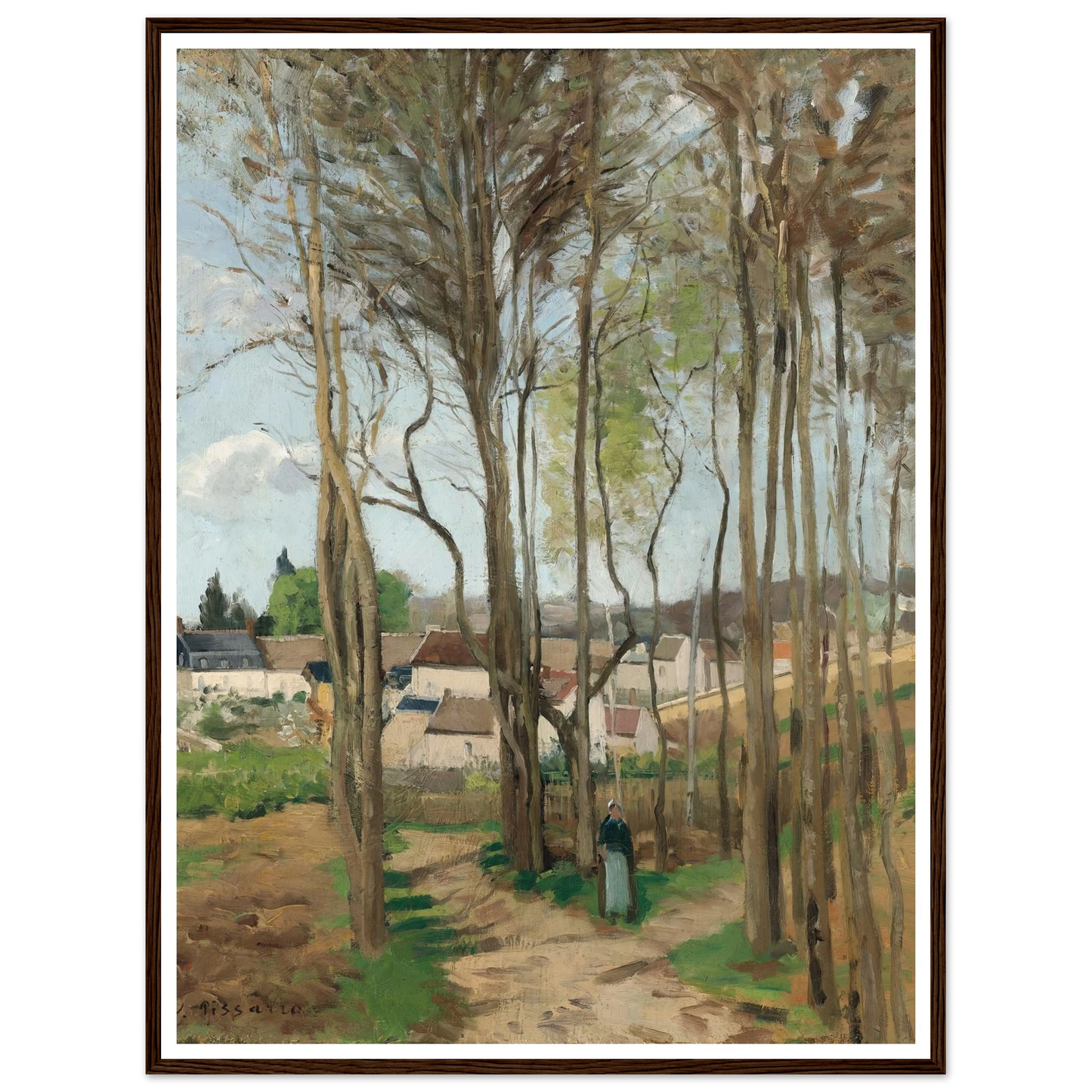 Le village à travers les arbres (circa 1869) Art Print | Camille Pissarro-Quipham Collections