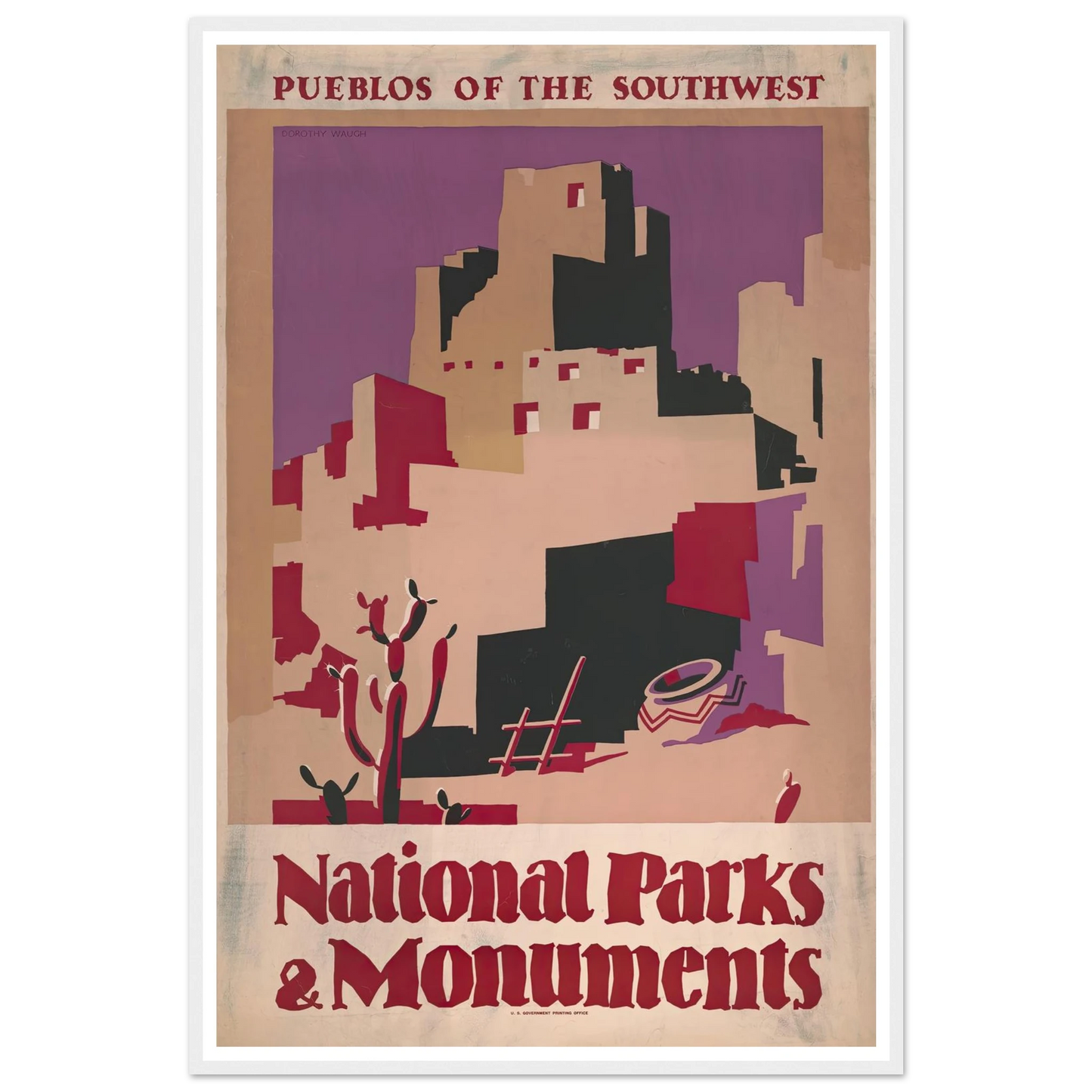 National parks and monuments Pueblos of the southwest (1930) Art Print | Dorothy Waugh-Quipham Collections
