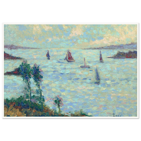Voiliers au large de Kermouster (circa 1914-1915) Art Print | Maximilien Luce-Quipham Collections