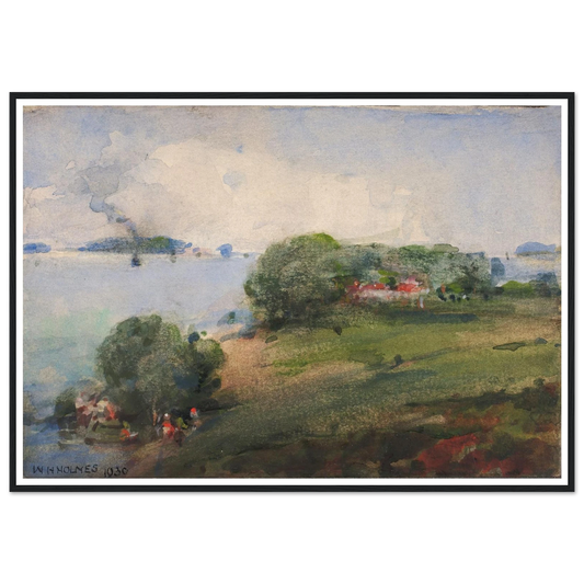 View On The Potomac (1930) Art Print | William Henry Holmes - Framed Poster - 70x100 cm / 28x40″ - Black frame
