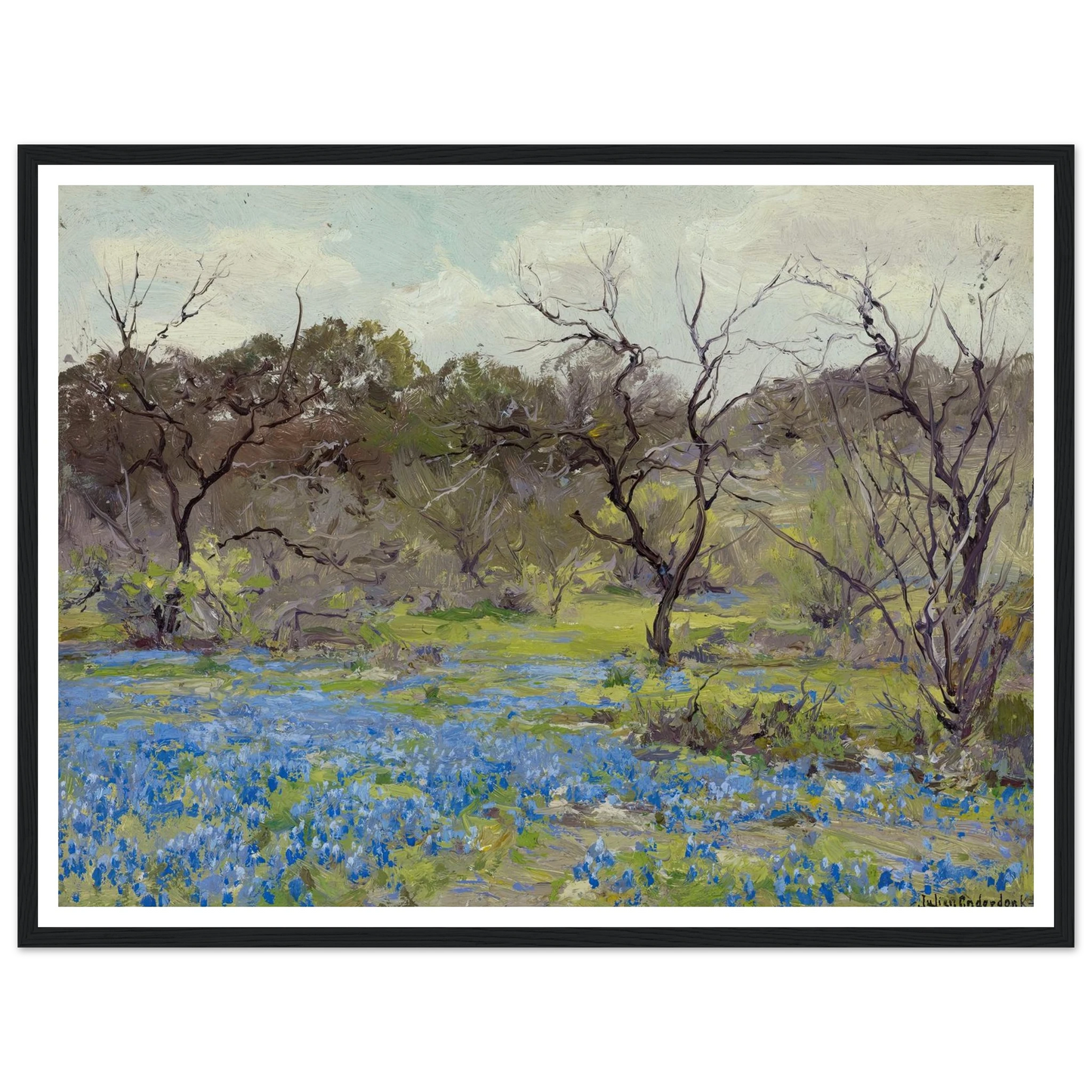 Early Spring—Bluebonnets and Mesquite (1919) Art Print | Julian Onderdonk-Quipham Collections