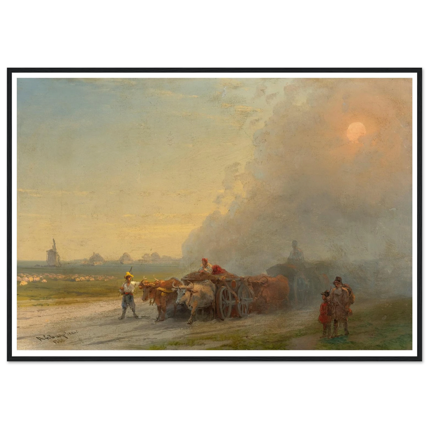 Ox-Carts In The Ukrainian Steppe (1888) Art Print | Ivan Konstantinovich Aivazovsky-Quipham Collections