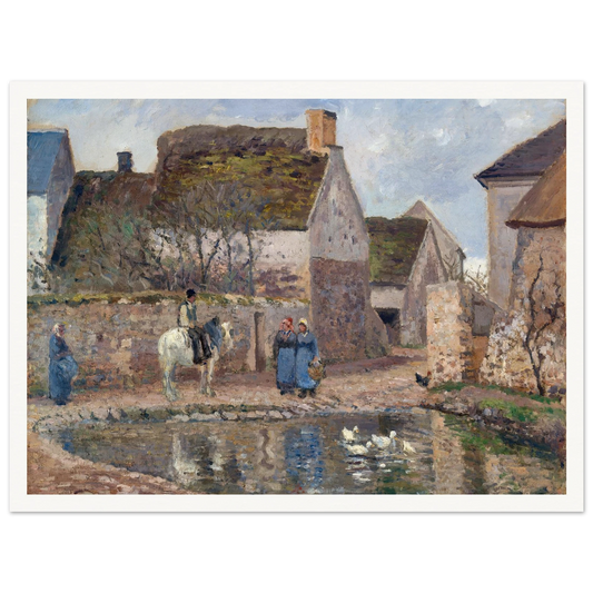 A Pond in Ennery (1874) Art Print | Camille Pissarro - Framed Poster - 30x40 cm / 12x16″ - Black frame