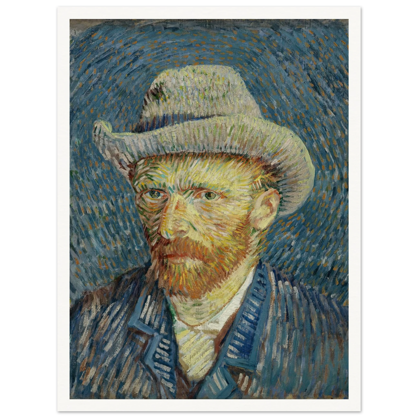 Self-portrait with grey felt hat (1887) Art Print | Vincent van Gogh-Quipham Collections