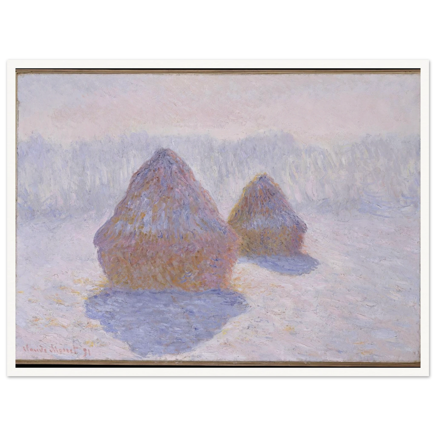Haystacks (Effect of Snow and Sun) (1891) Art Print | Claude Monet-Quipham Collections