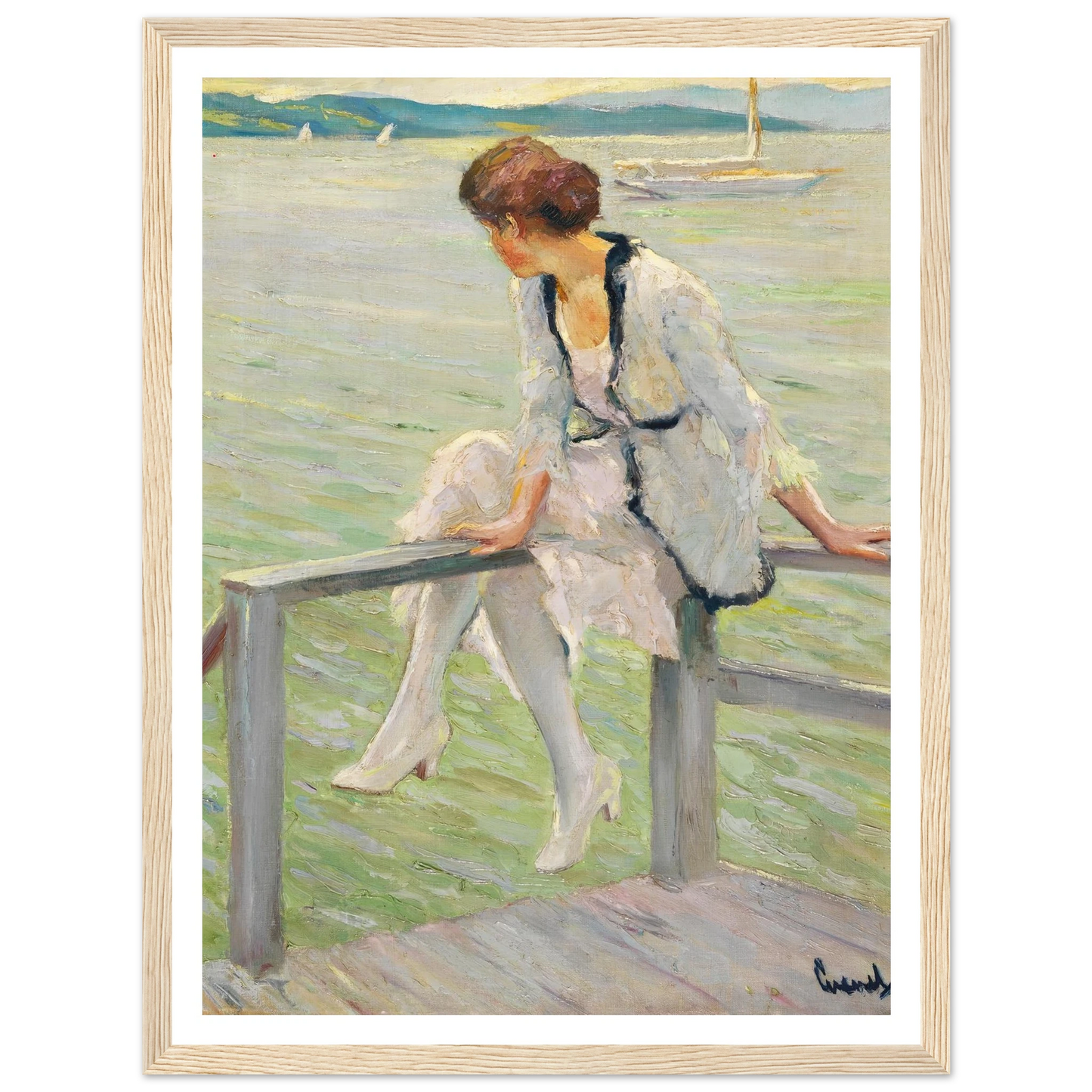 Young woman at Lake Starnberg (1915-1920) Art Print | Edward Cucue-Quipham Collections