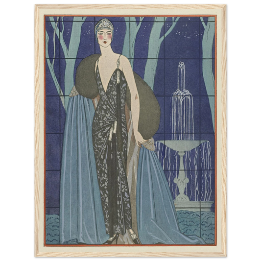 Alcyone ; Robe et manteau du soir, de Worth (1923) Art Print | George Barbier-Quipham Collections