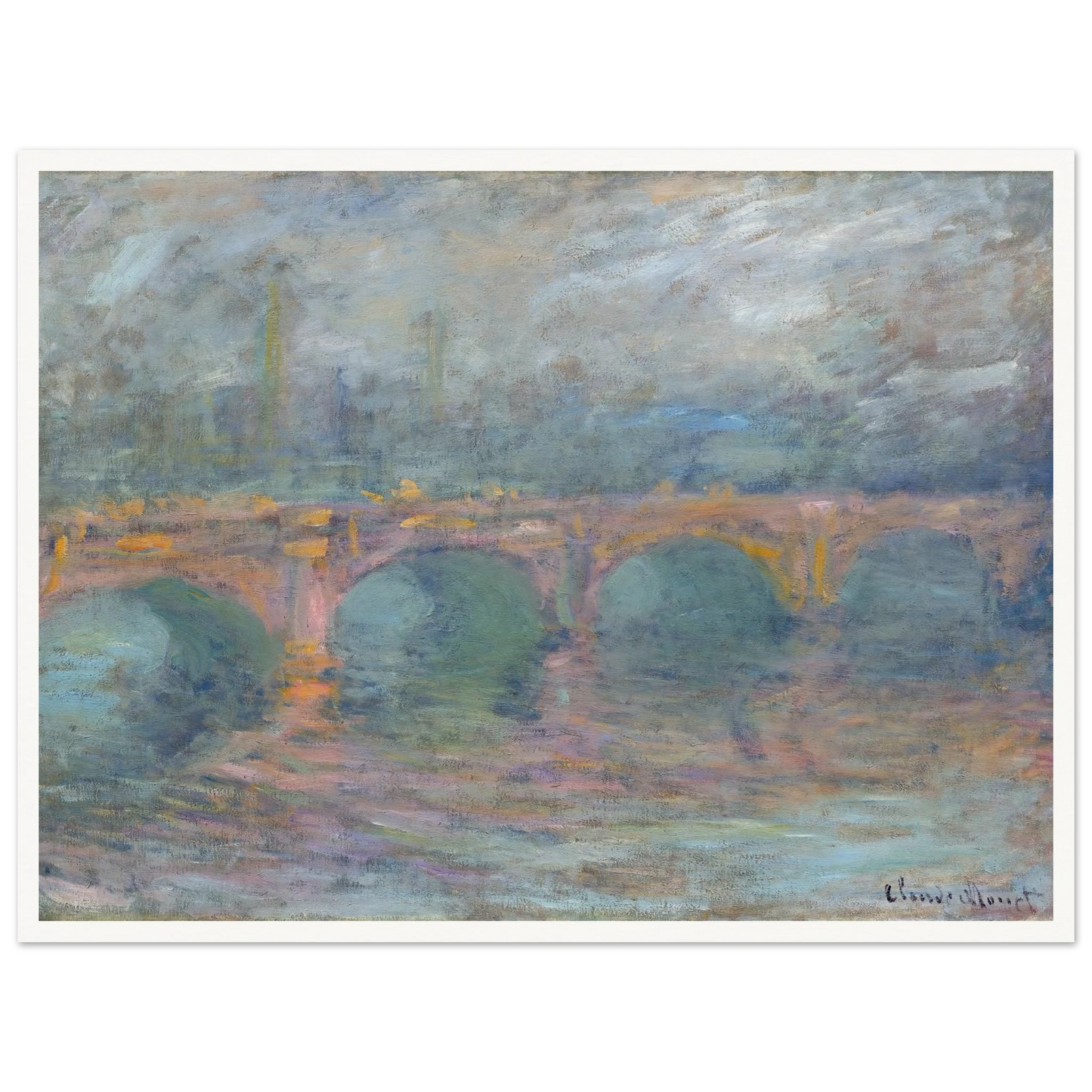 Waterloo Bridge, London at Sunset (1904) Art Print | Claude Monet-Quipham Collections