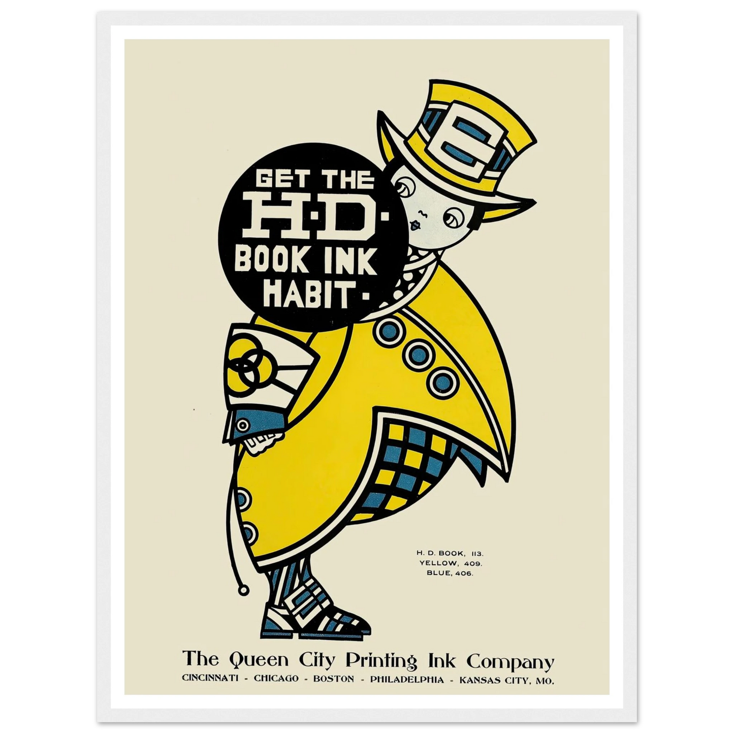 Queen City Ink, Ad. 14 (1890-1913) Art Print | Augustus Jansson-Quipham Collections