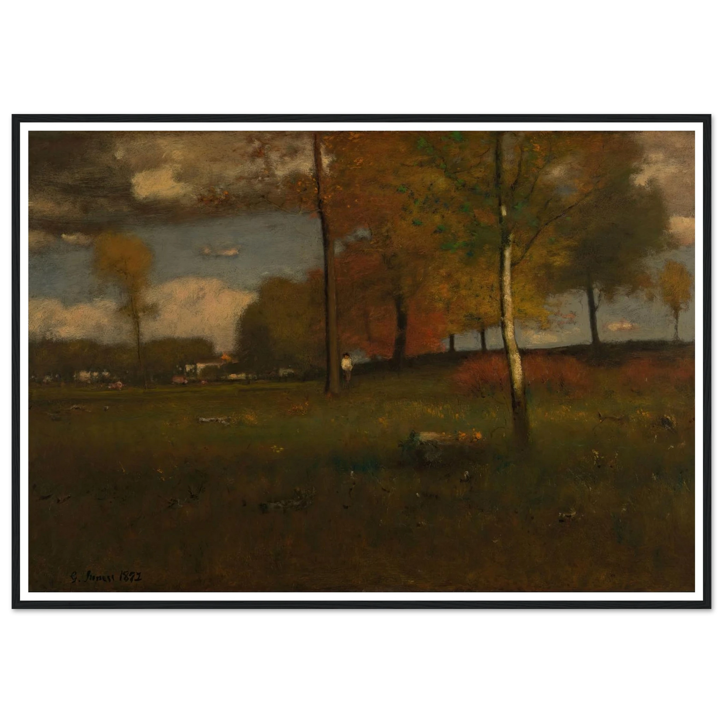 Near the Village, October (1892) Art Print | George Inness-Quipham Collections